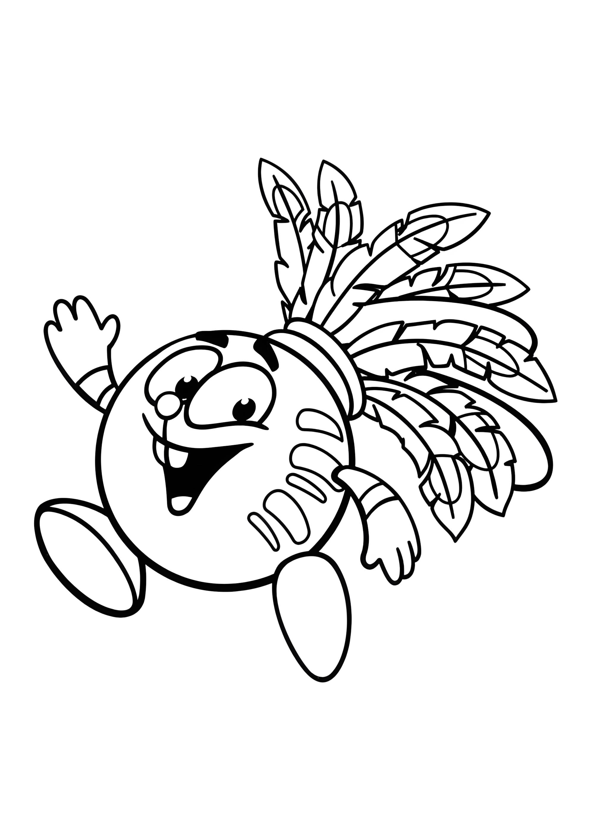 Раскраска Крош индеец