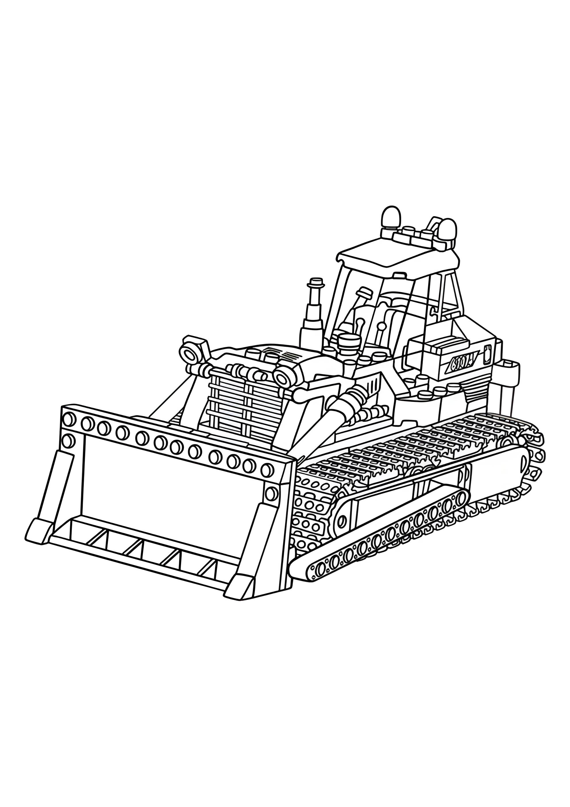 Раскраска Лего бульдозер