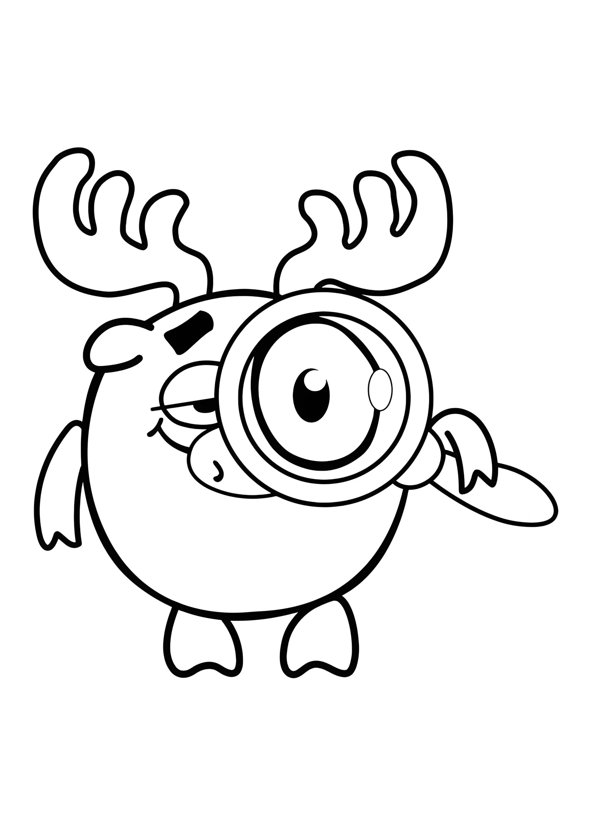 Раскраска Лосяш смотрит в увеличительное стекло