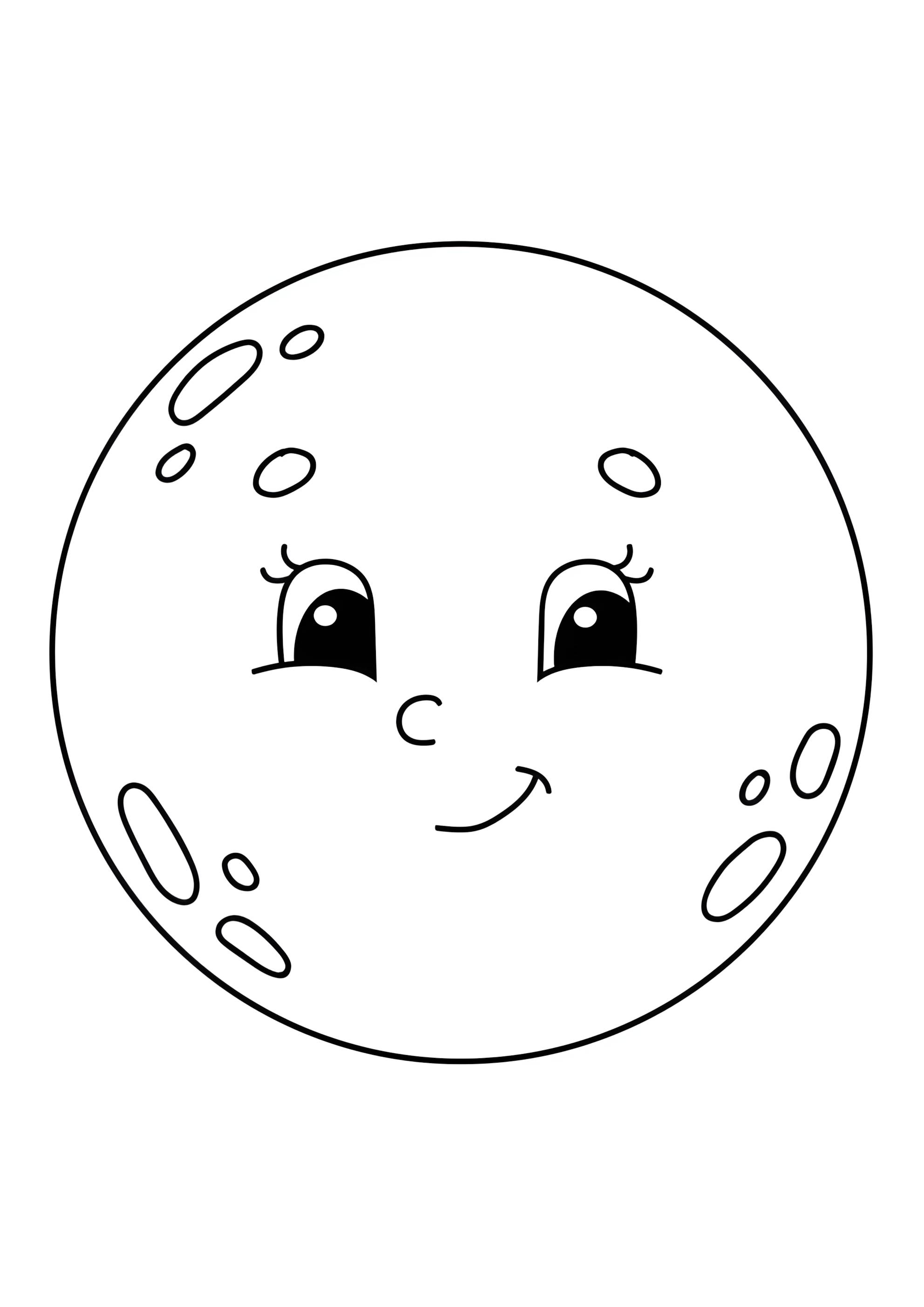 Раскраска Луна с глазками