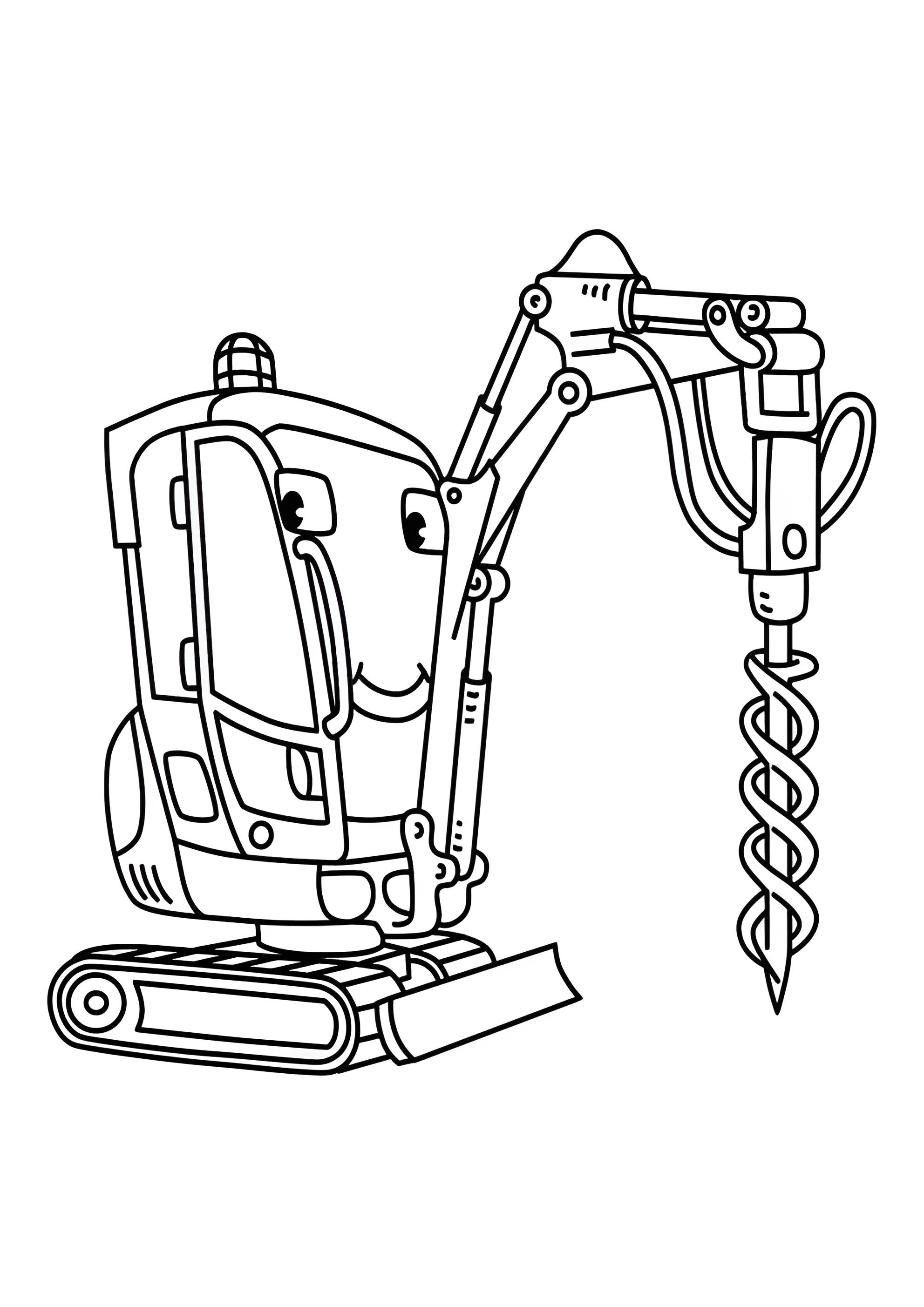 Раскраска Маленькая бурильная машина