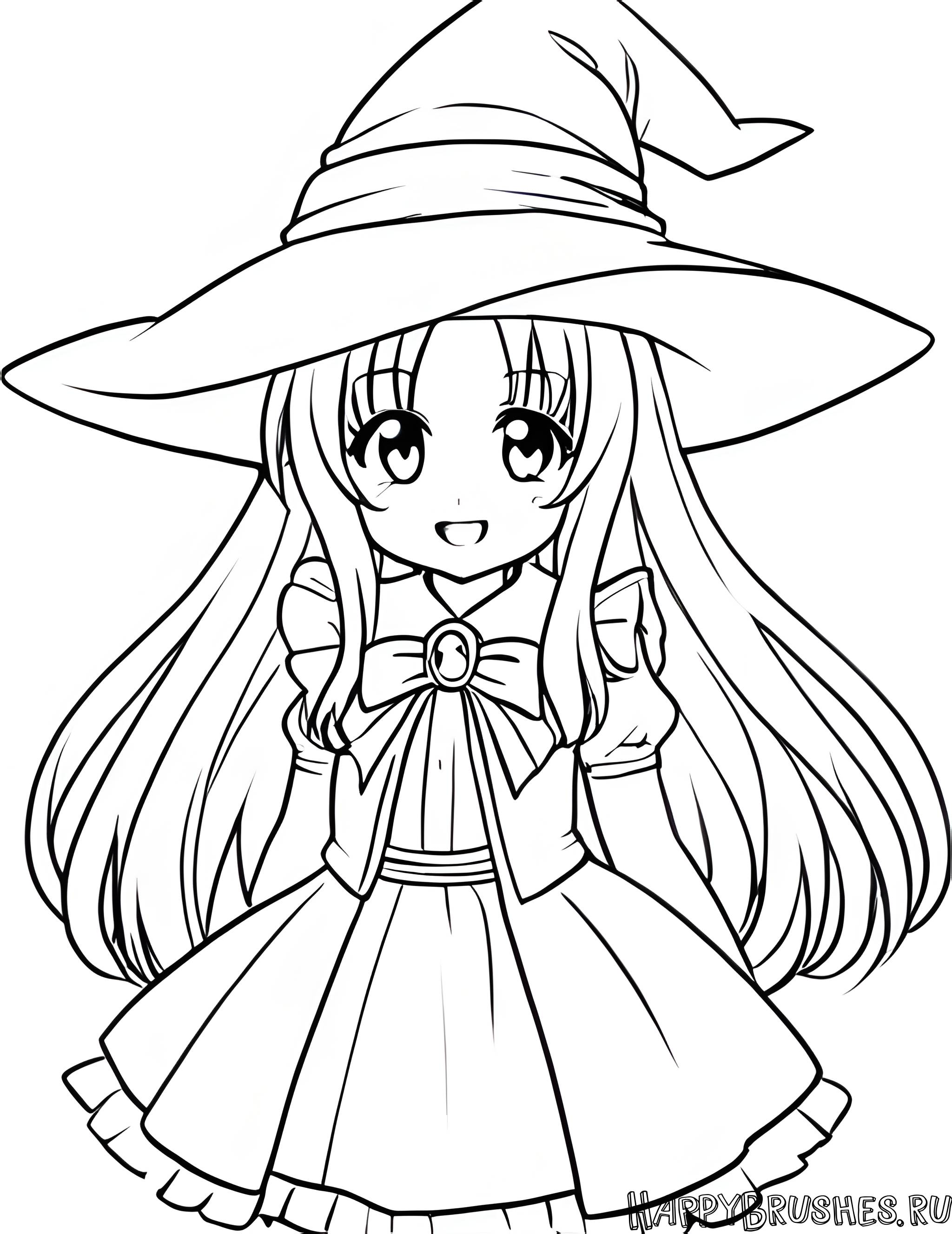 Раскраска Маленькая ведьма из Лунного города