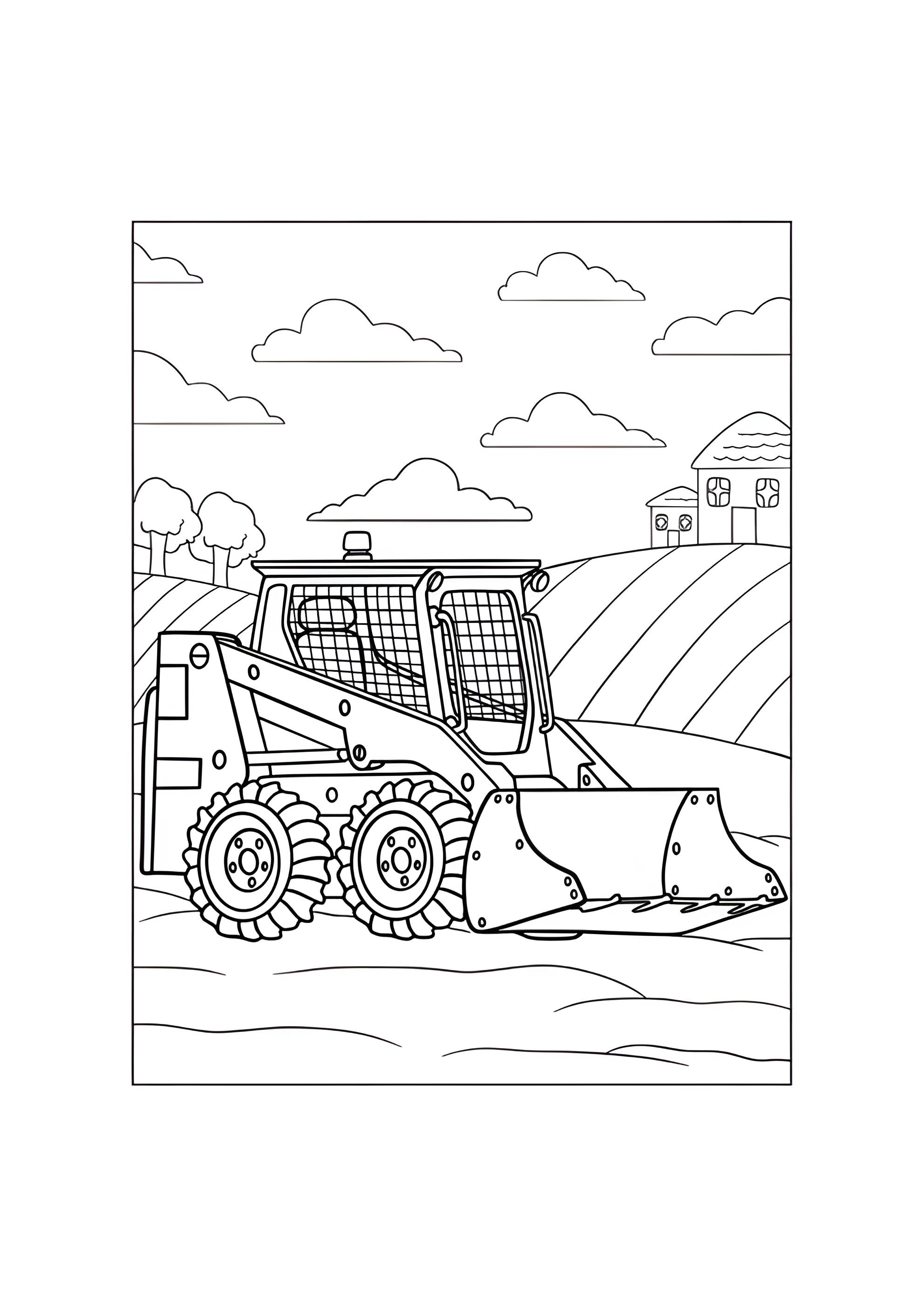 Раскраска Маленький экскаватор