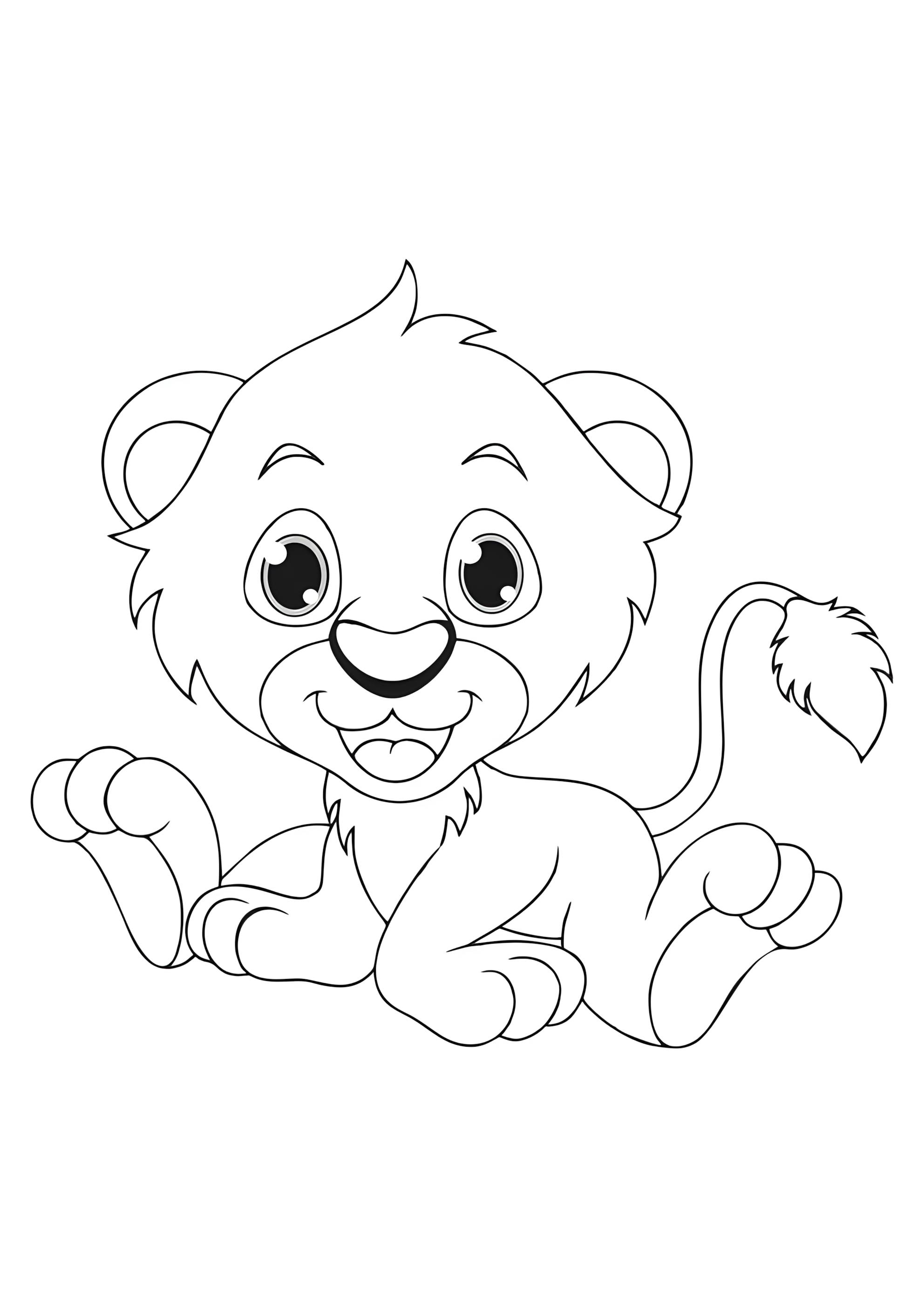 Раскраска Маленький львенок