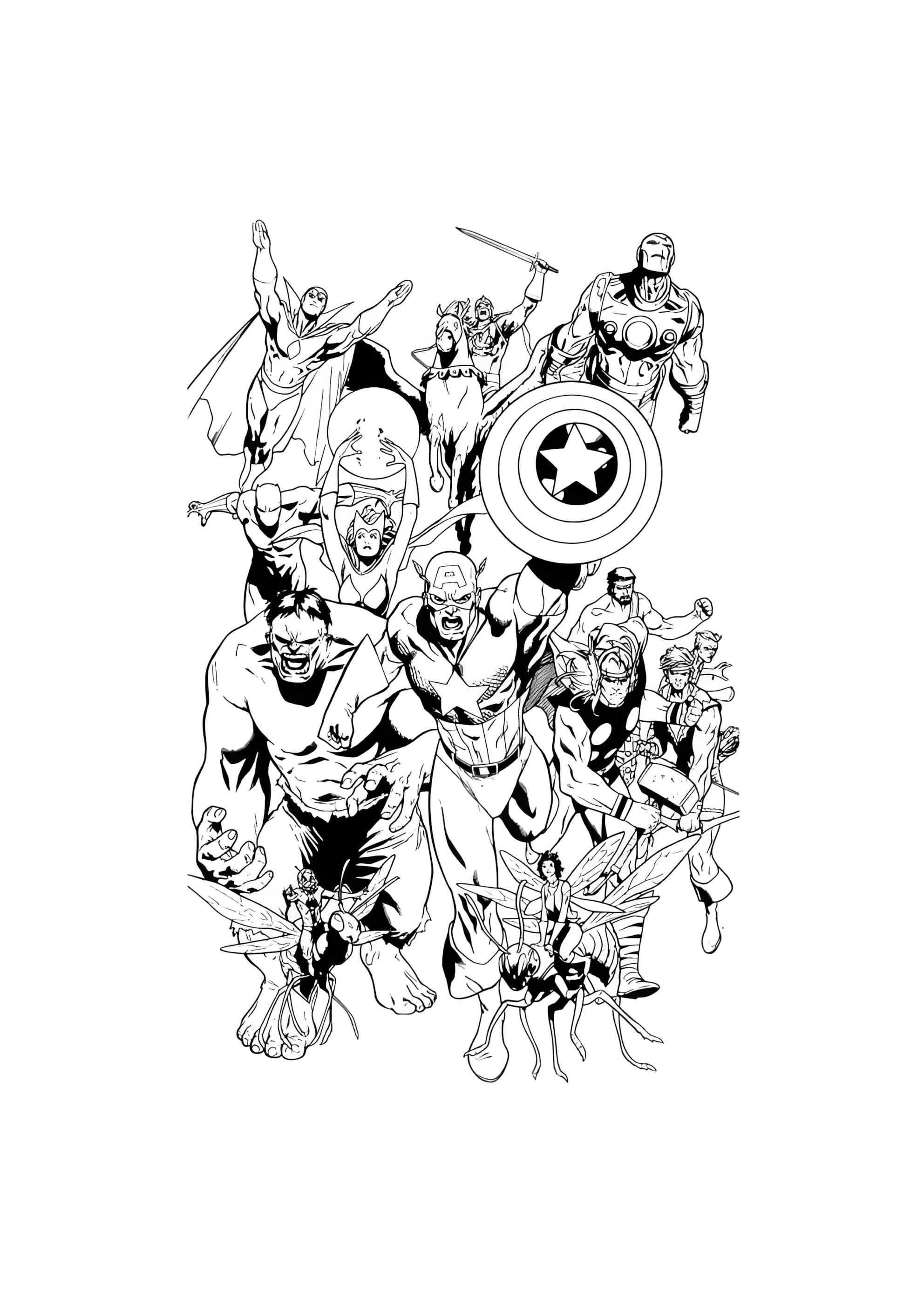 Раскраска Марвел новые герои