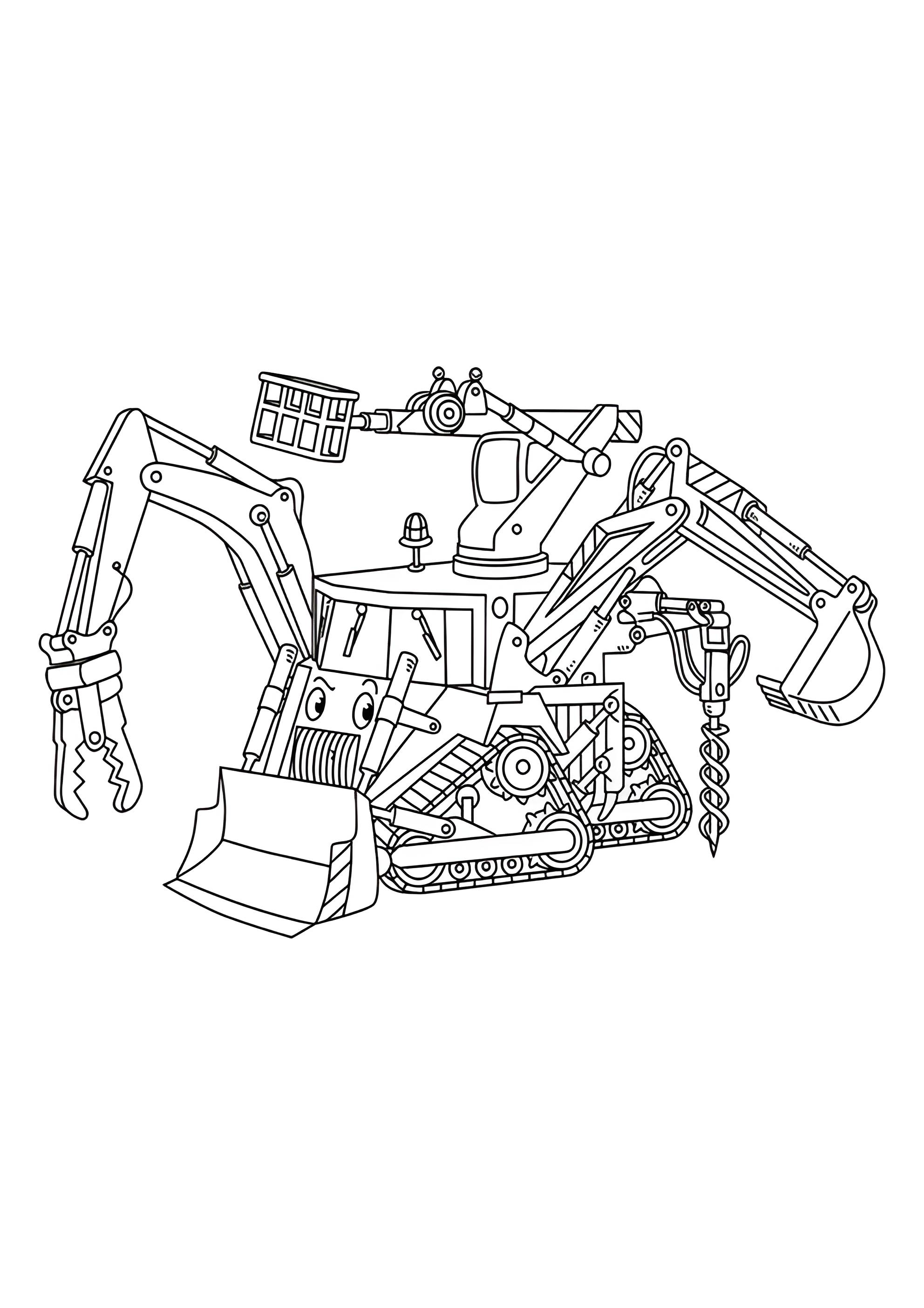 Раскраска Машина с кучей инструментов