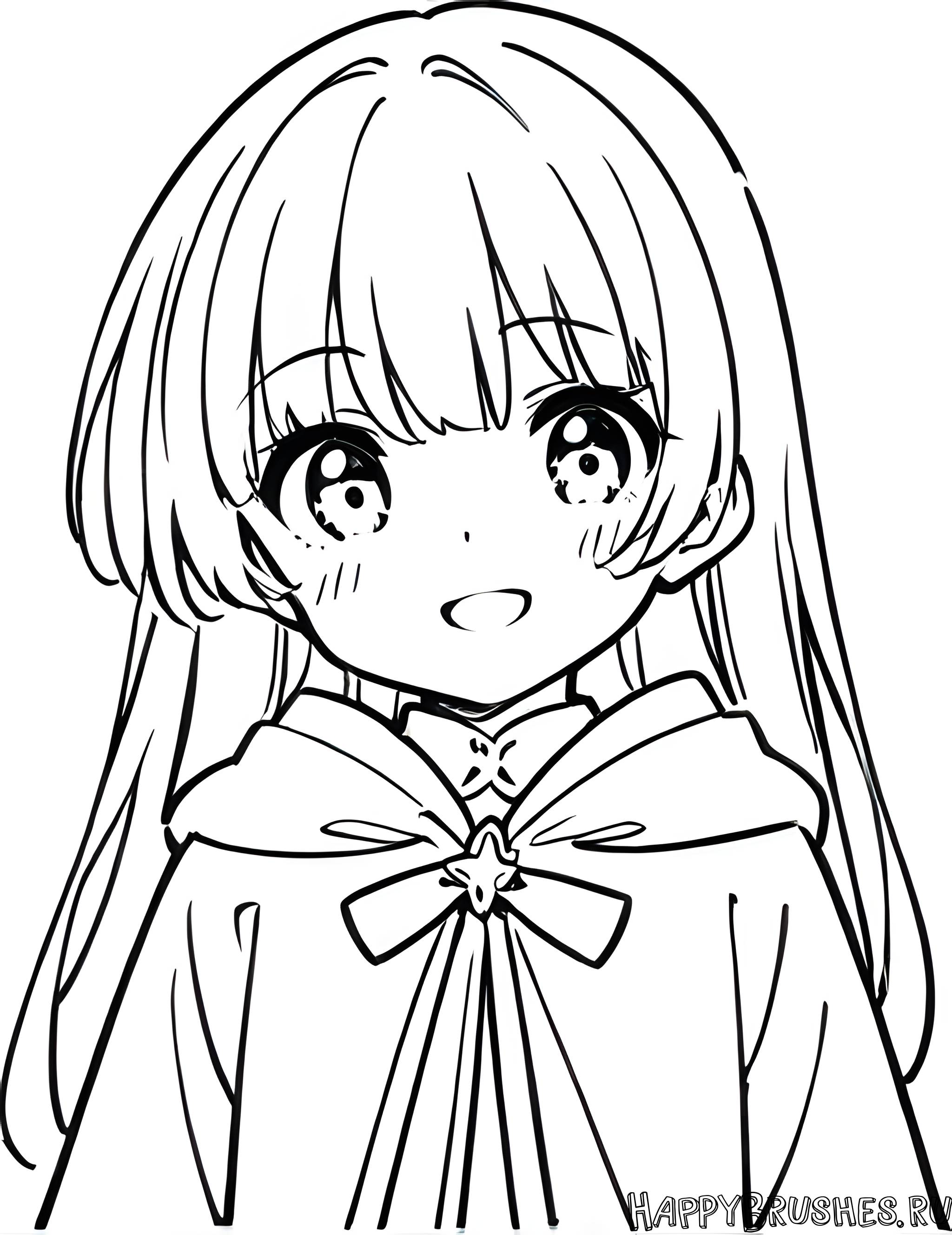 Раскраска Милая девочка ведьма