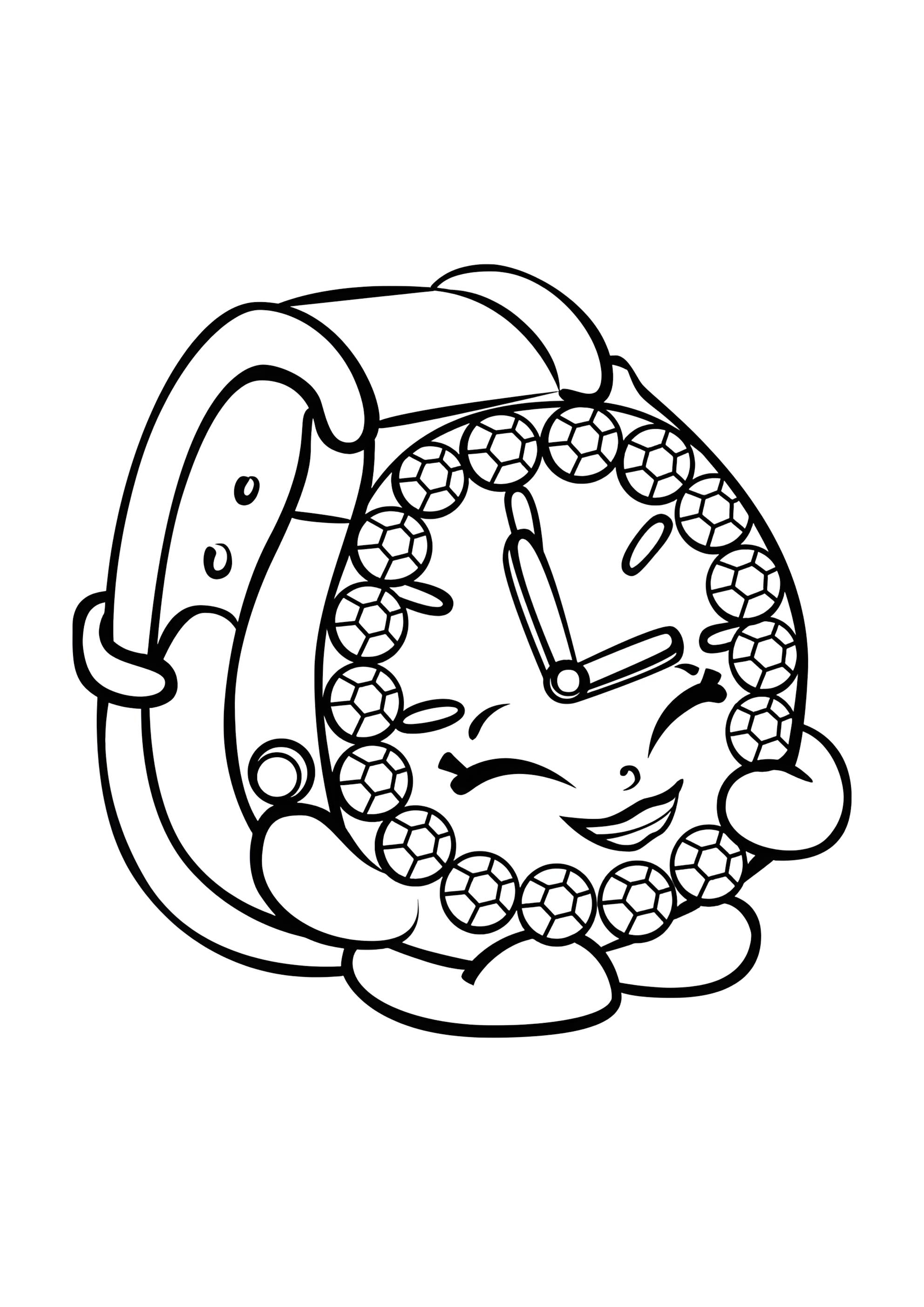 Раскраска Милые часы Шопкинс