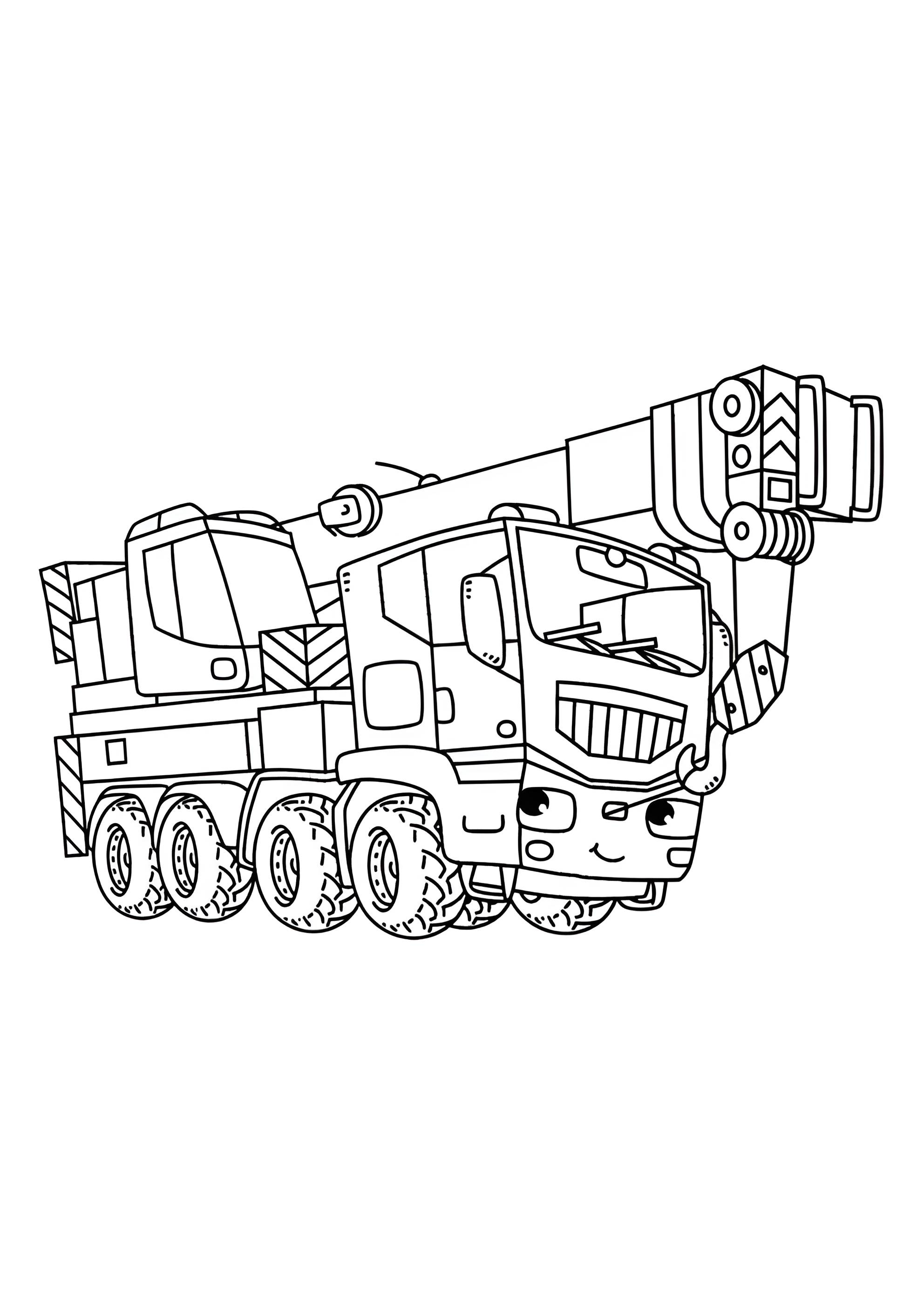 Раскраска Милый автокран