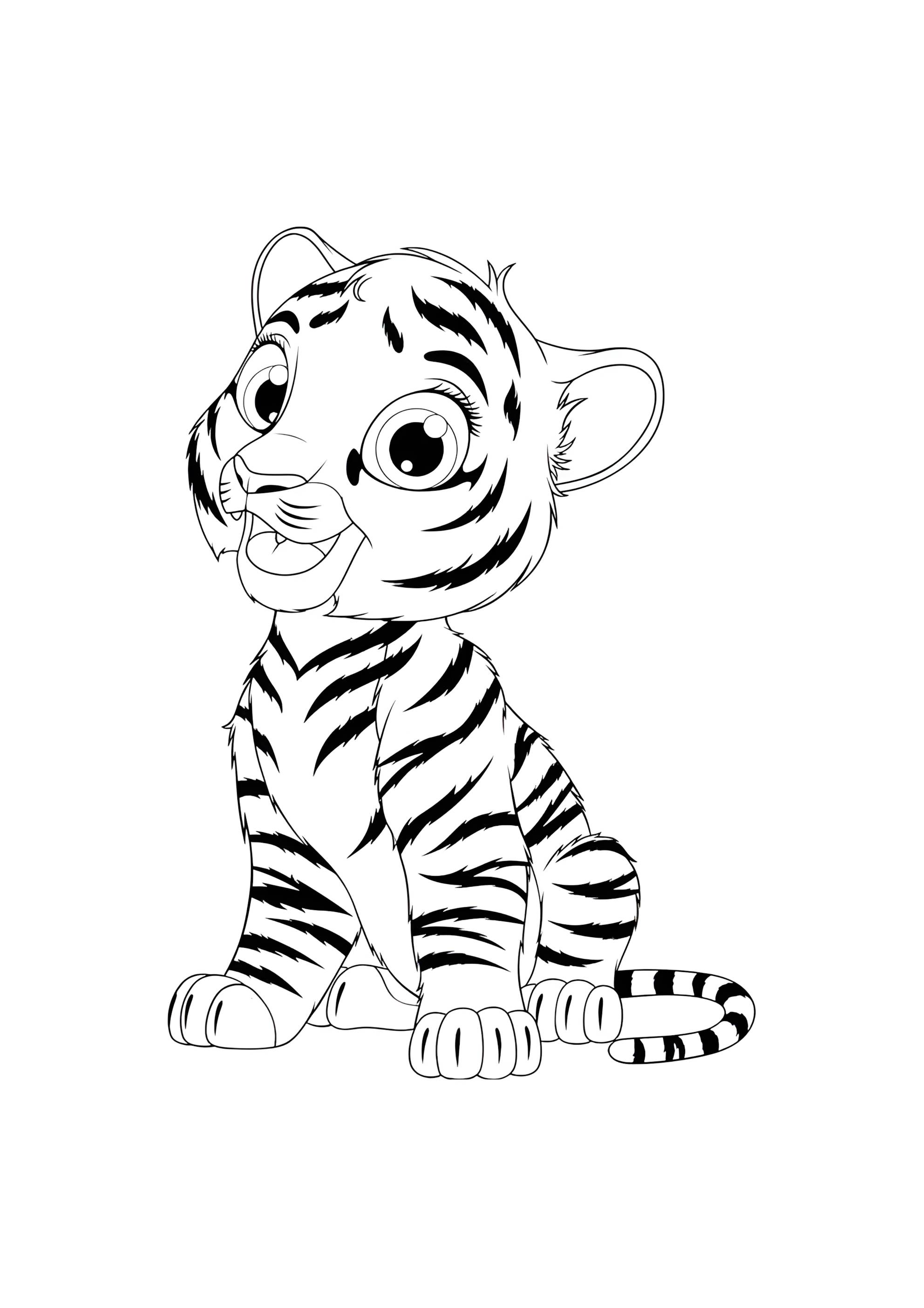 Раскраска Милый тигренок
