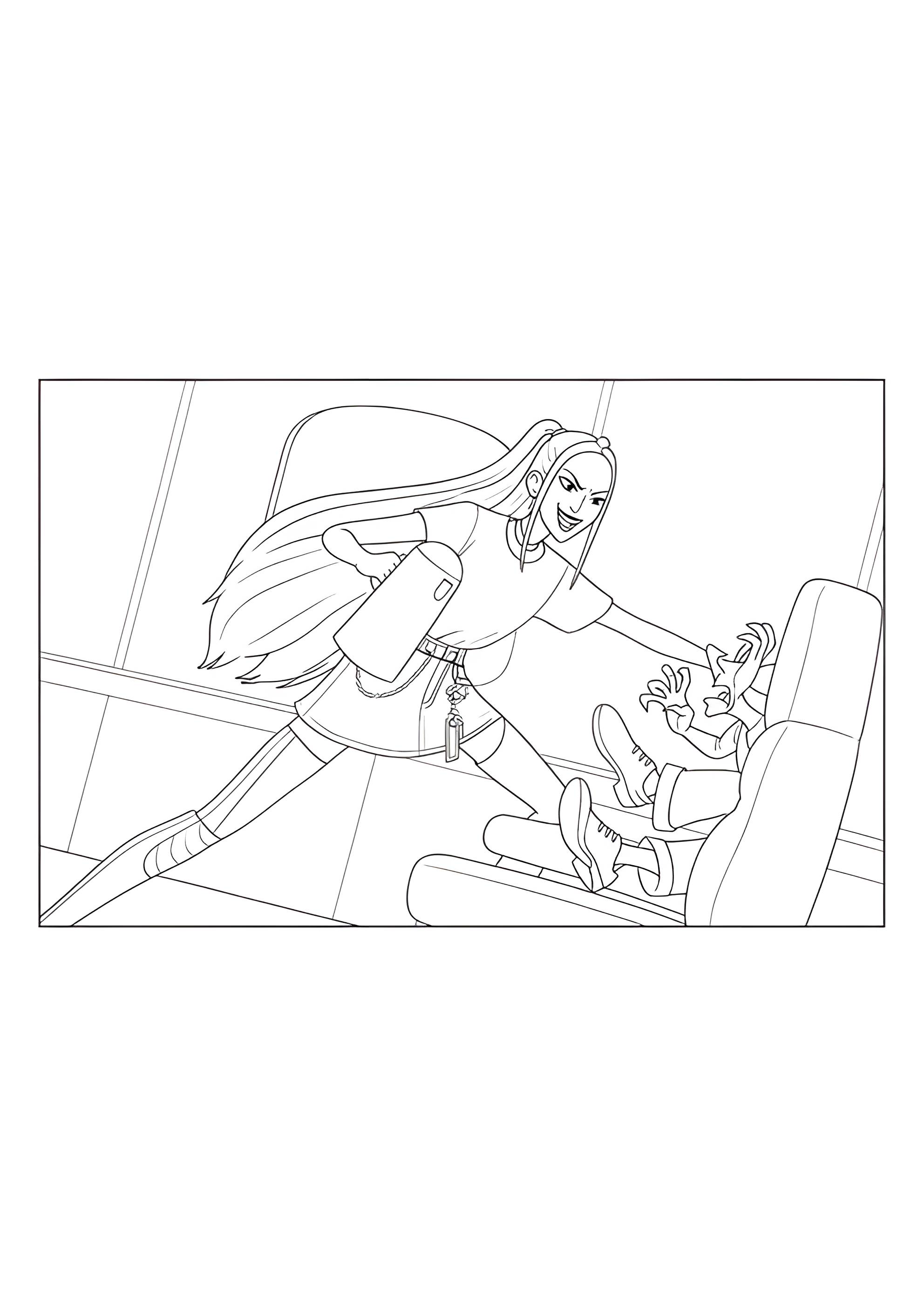 Раскраска Мира сражается с демоном