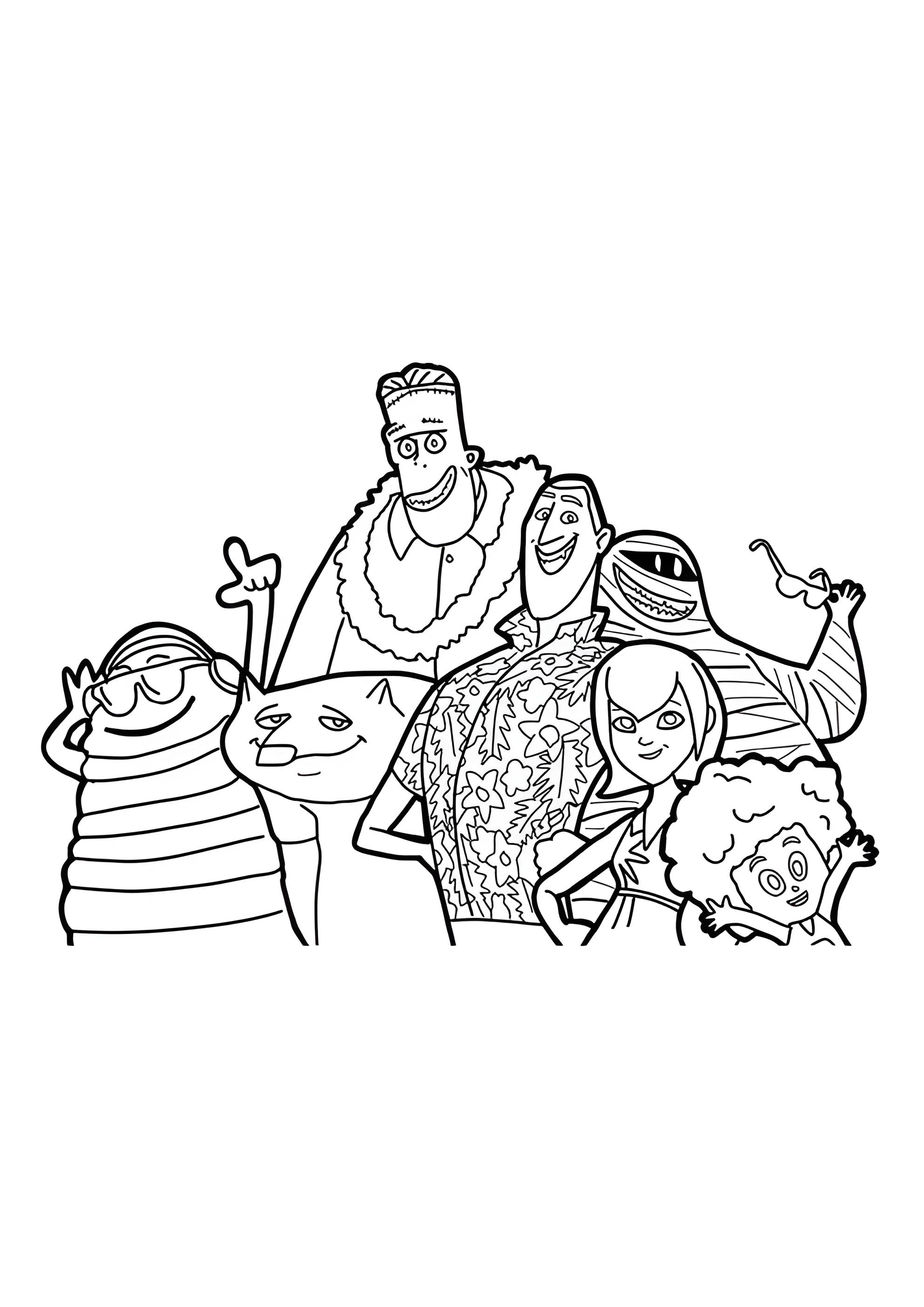 Раскраска Монстры отправляются на отдых