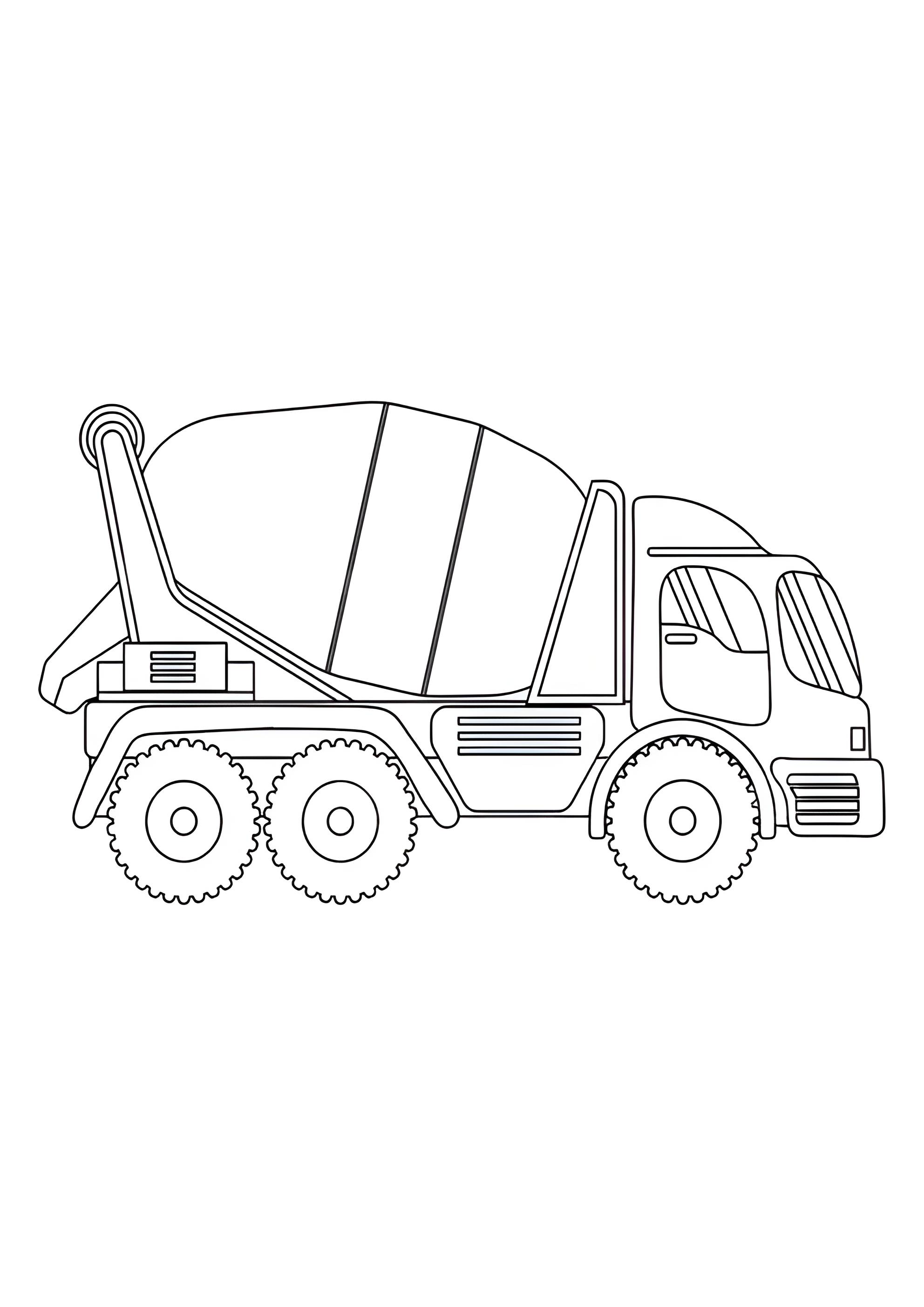 Раскраска Мощная бетономешалка для малышей