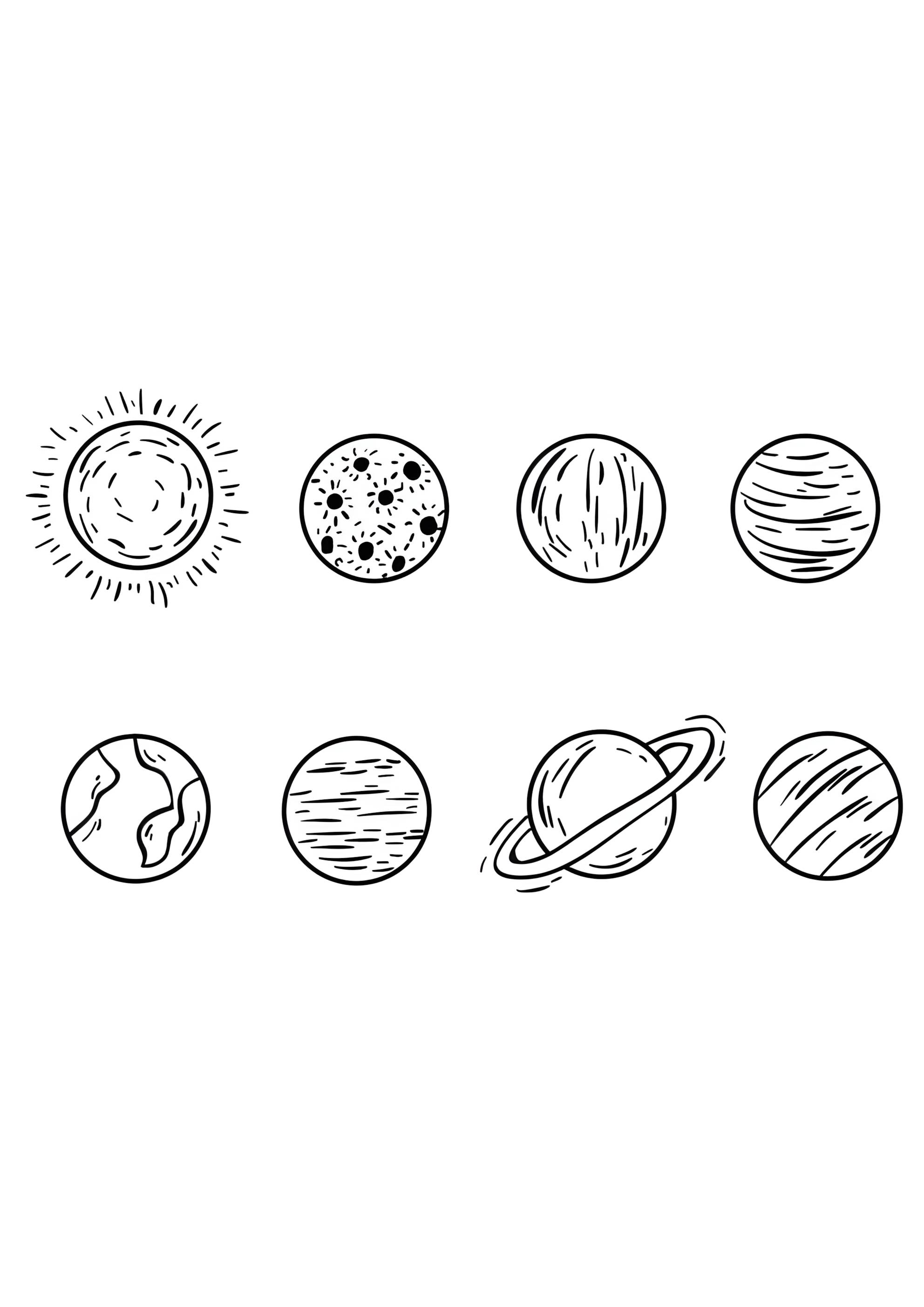 Раскраска Напиши названия планет