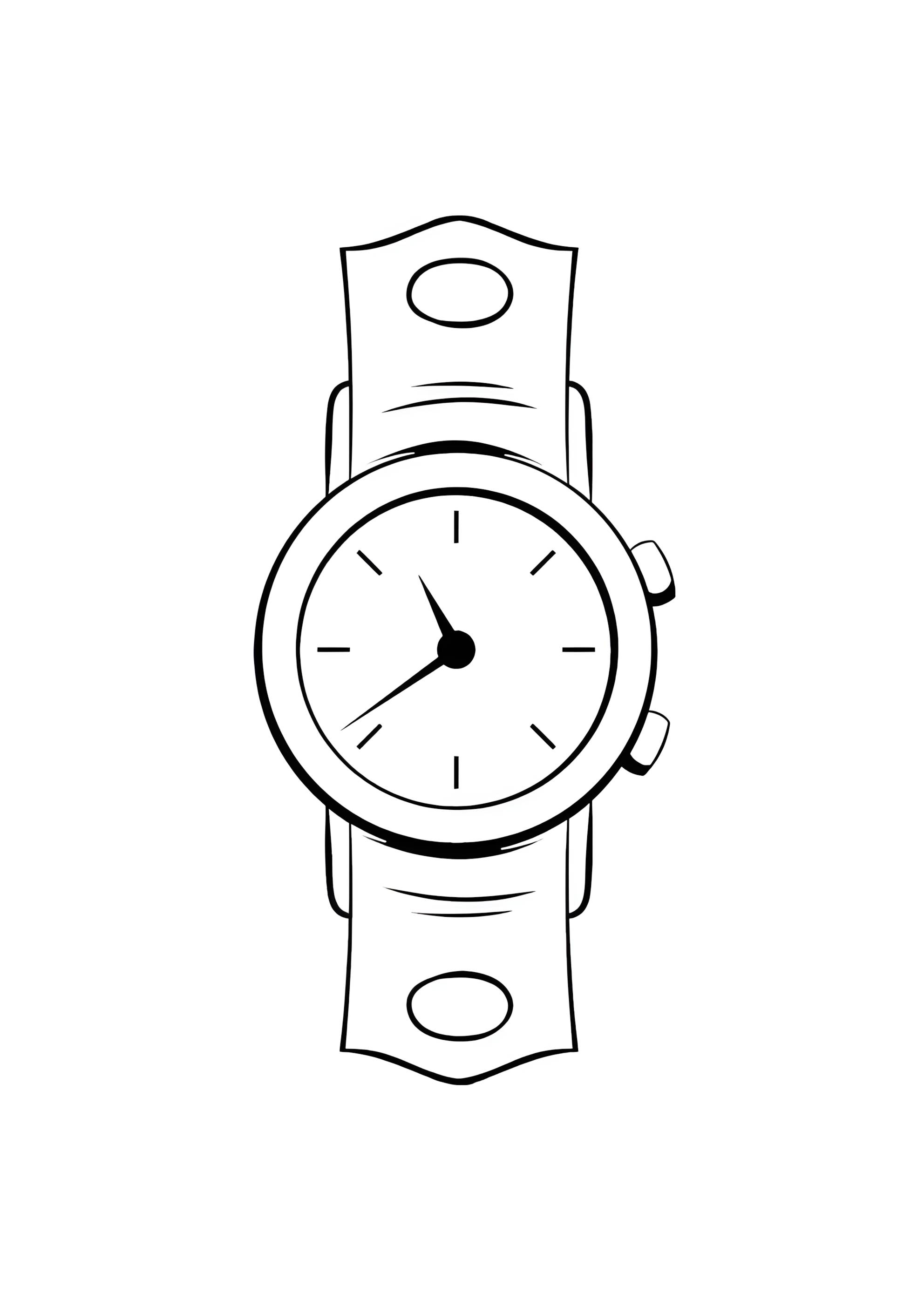 Раскраска Наручные часы с ремнем