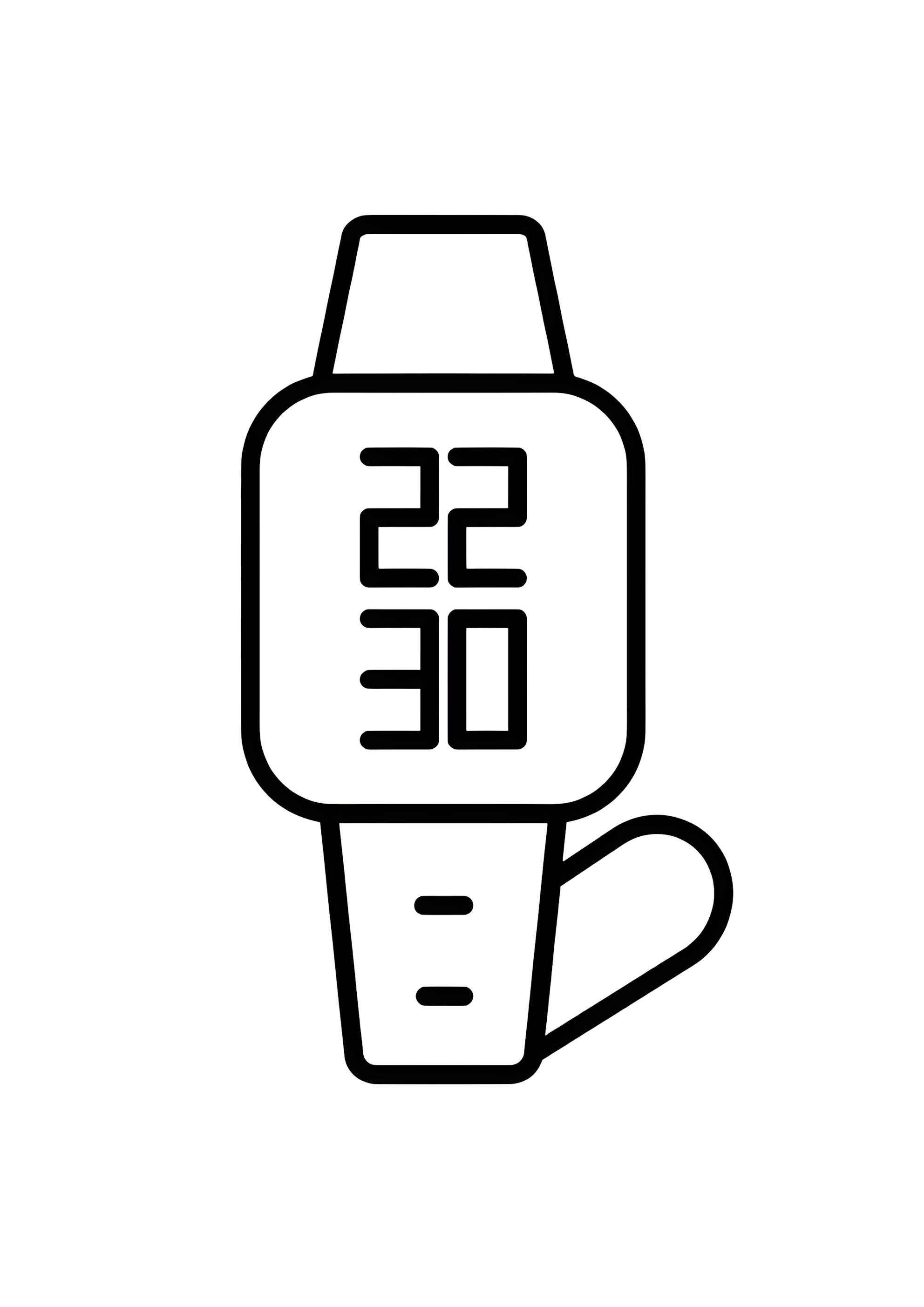 Раскраска Наручные электронные часы