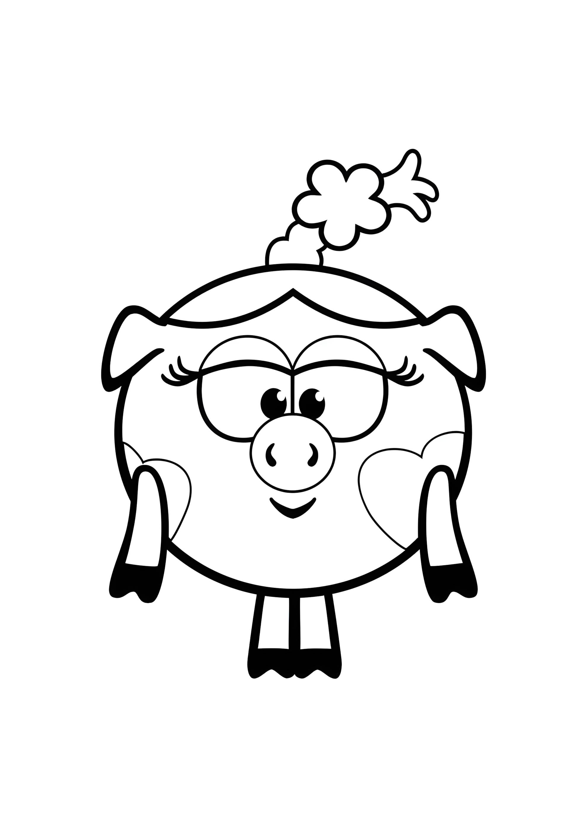 Раскраска Нюша с бантиком