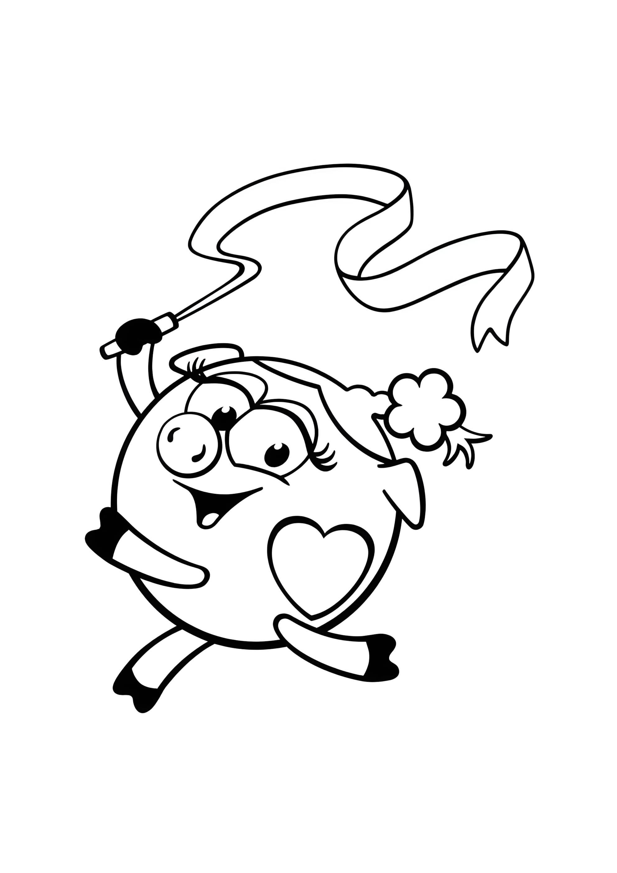 Раскраска Нюша с ленточкой