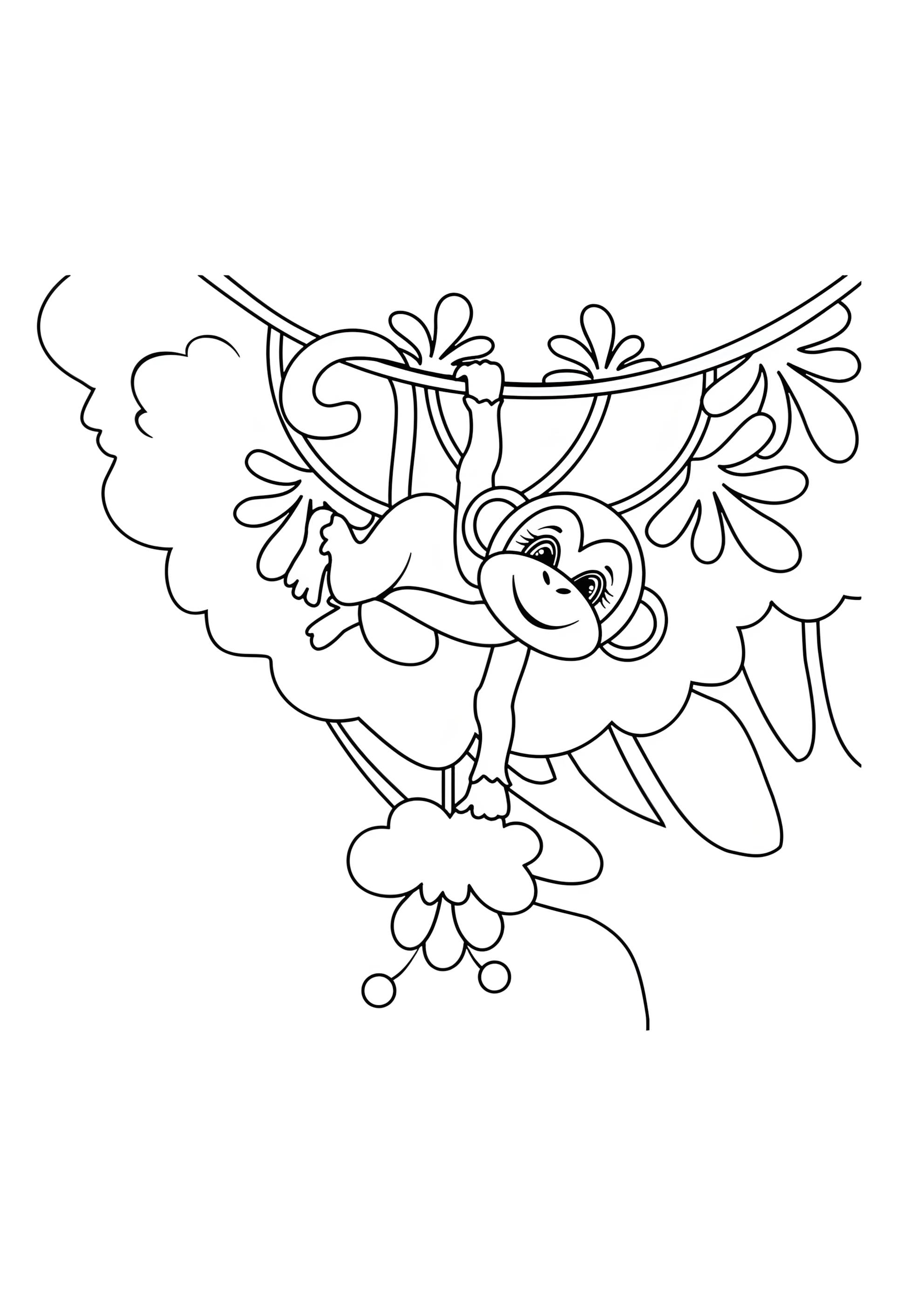 Раскраска Обезьянка зоопарк