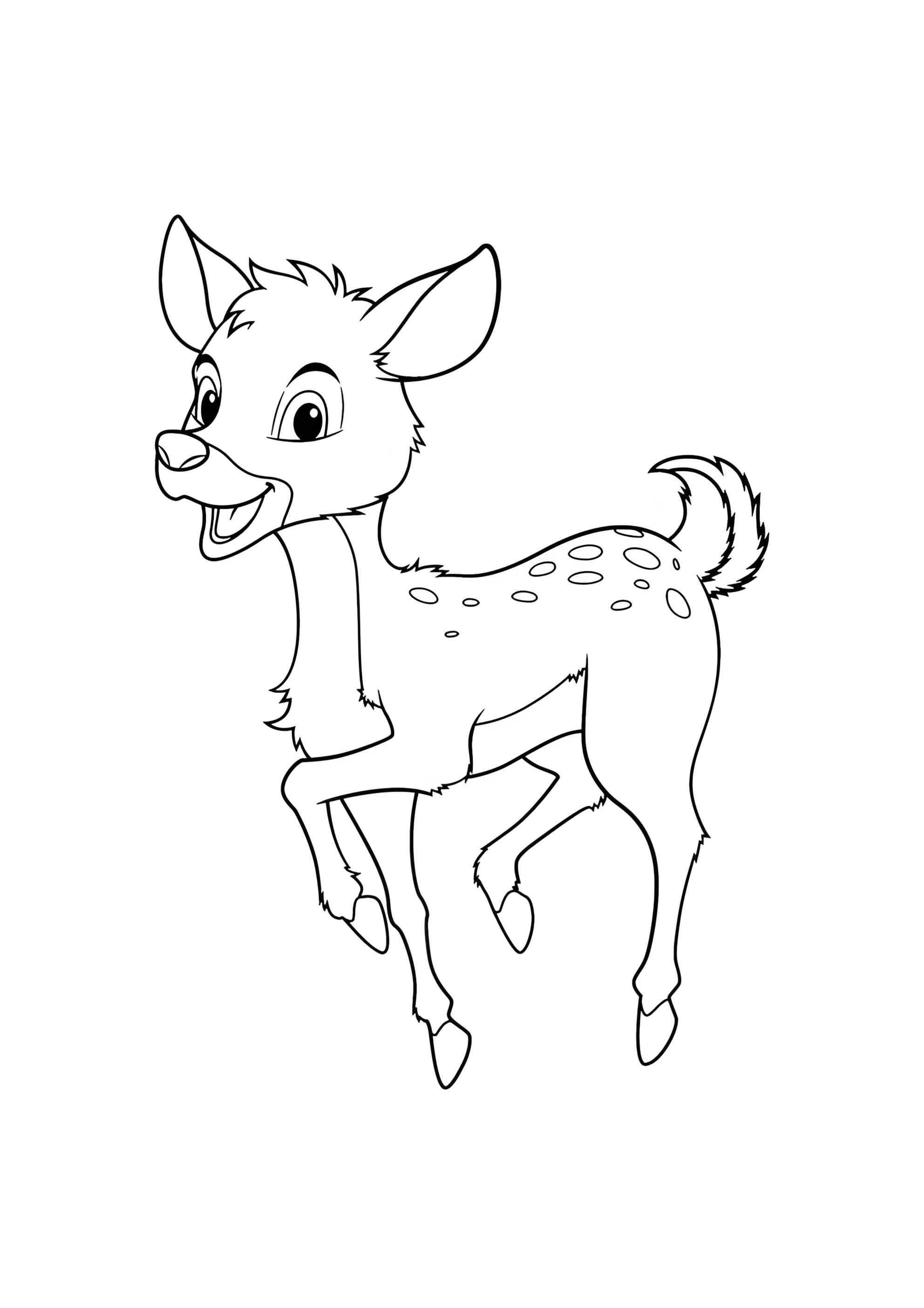 Раскраска Олененок скачет