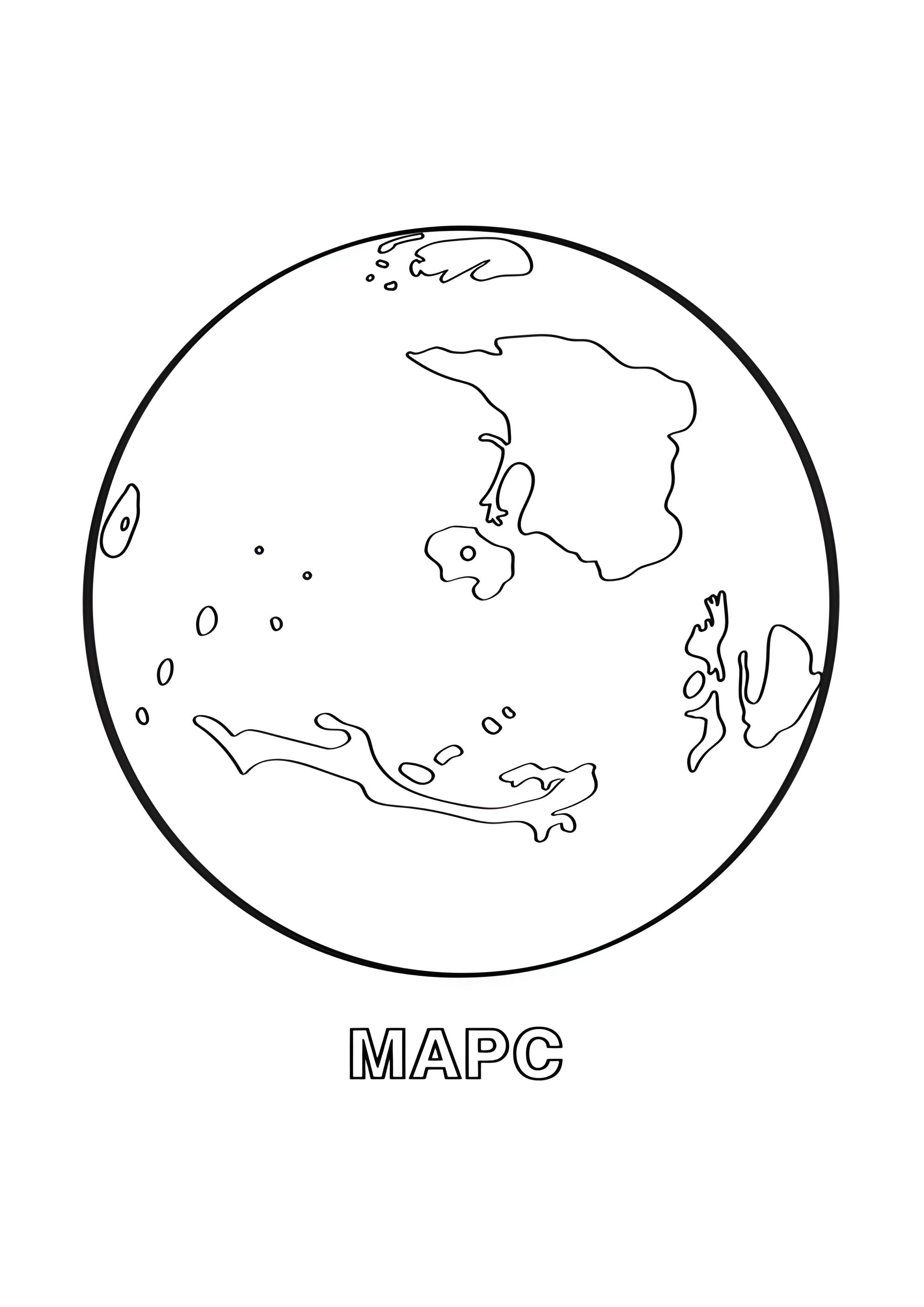 Раскраска Планета Марс