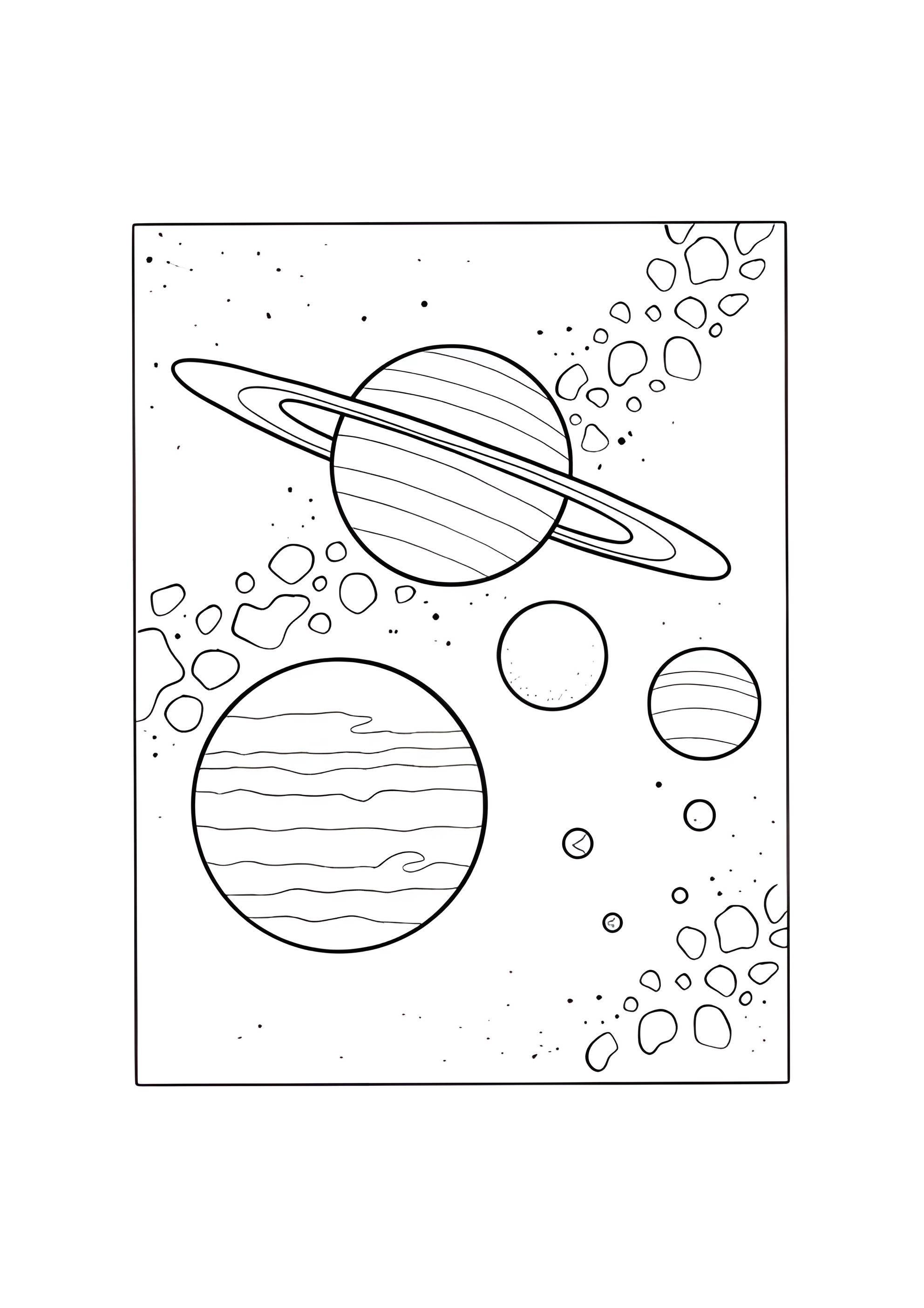 Раскраска Планета солнечной системы в маштабе