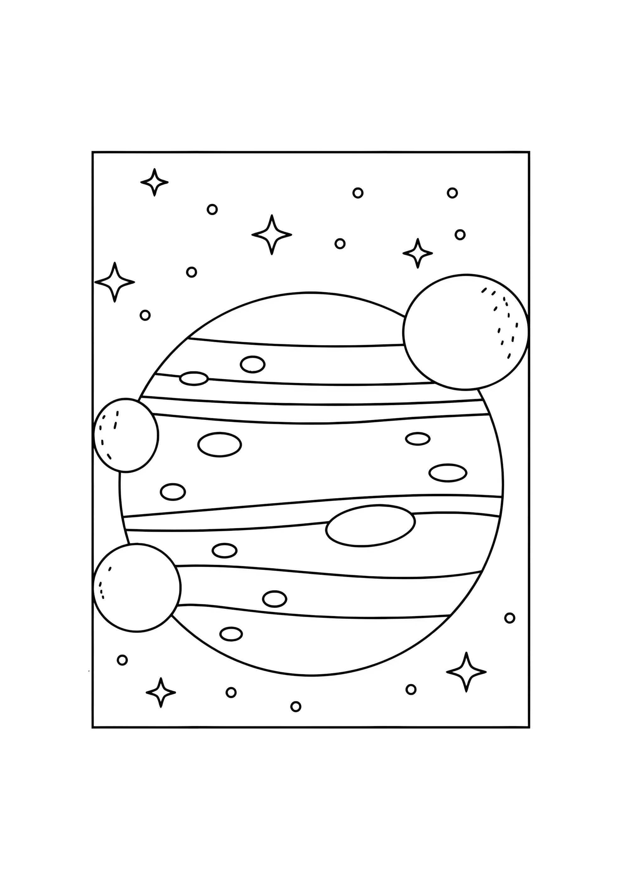 Раскраска Планета Юпитер