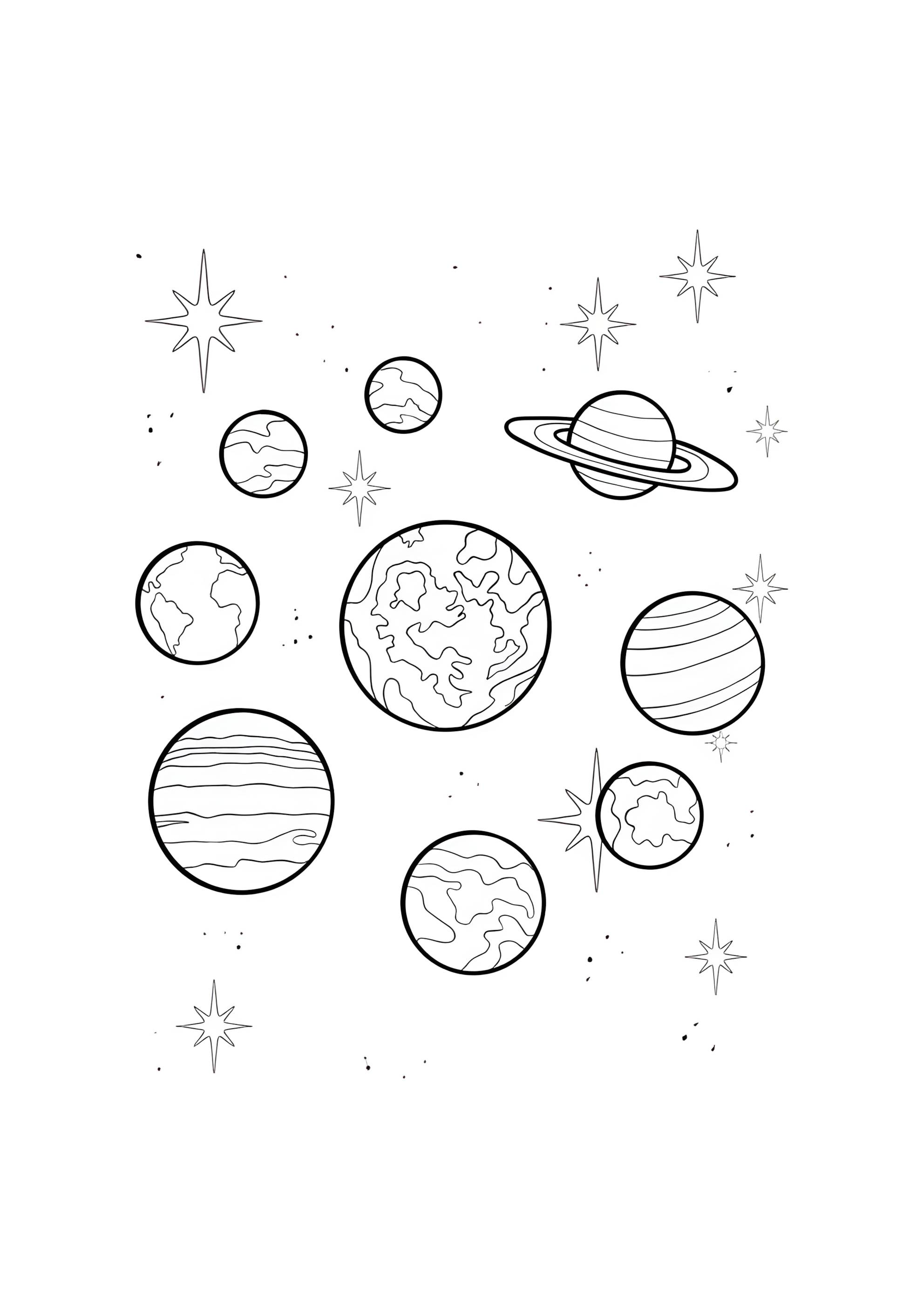 Раскраска Планеты космические