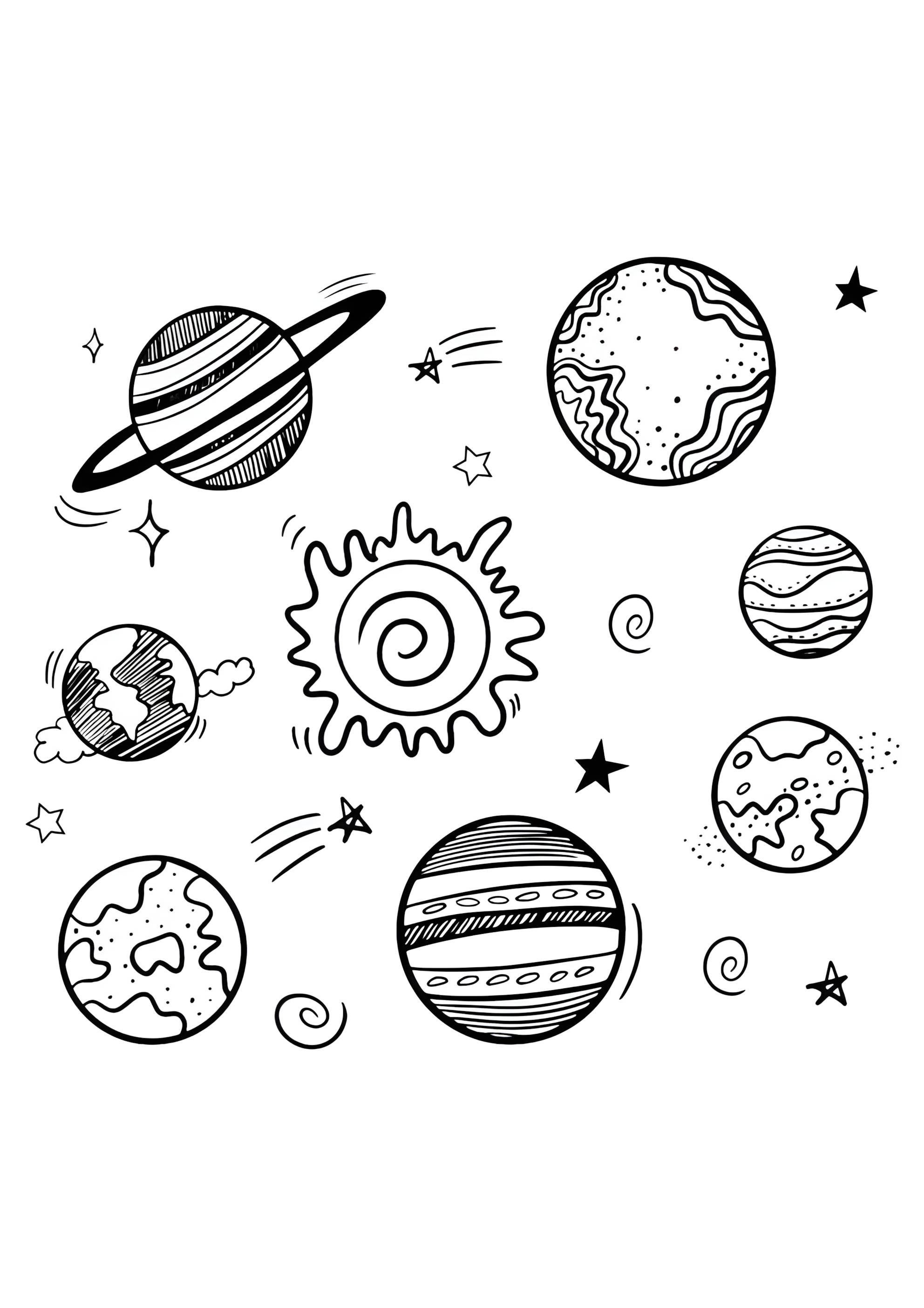 Раскраска Планеты Солнечной системы рисунок