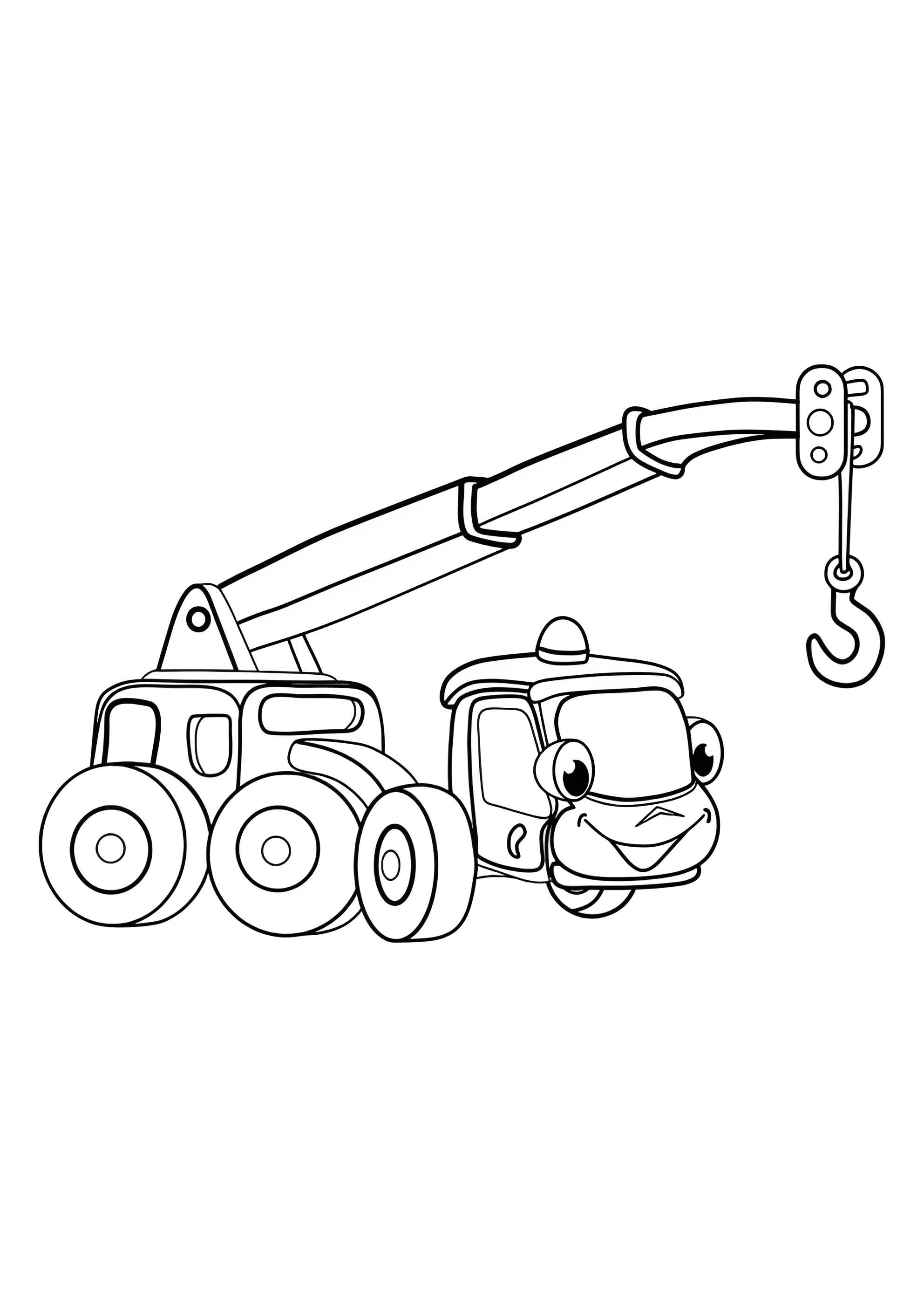 Раскраска Подъёмный кран для малышей