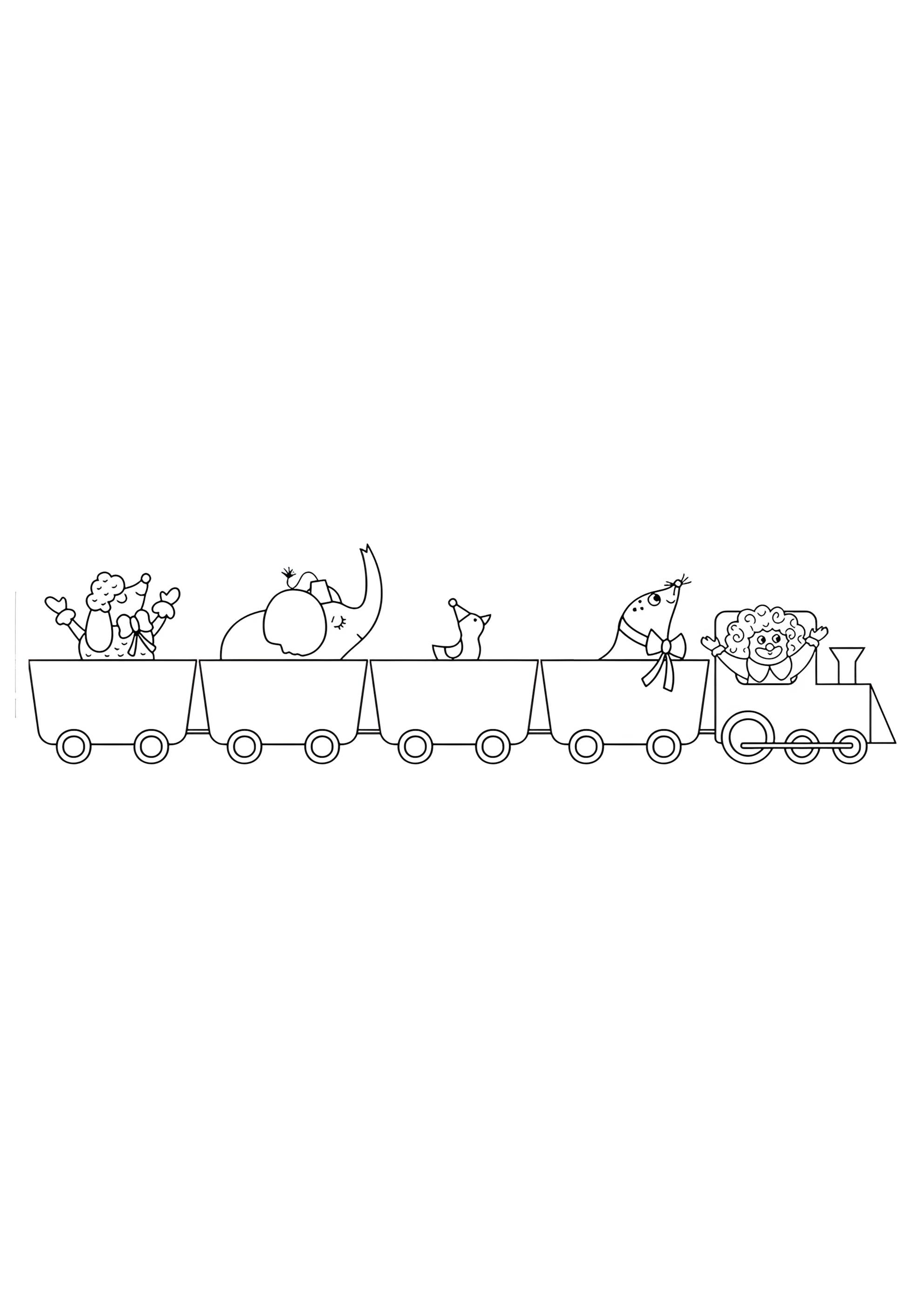 Раскраска Поезд в зоопарке