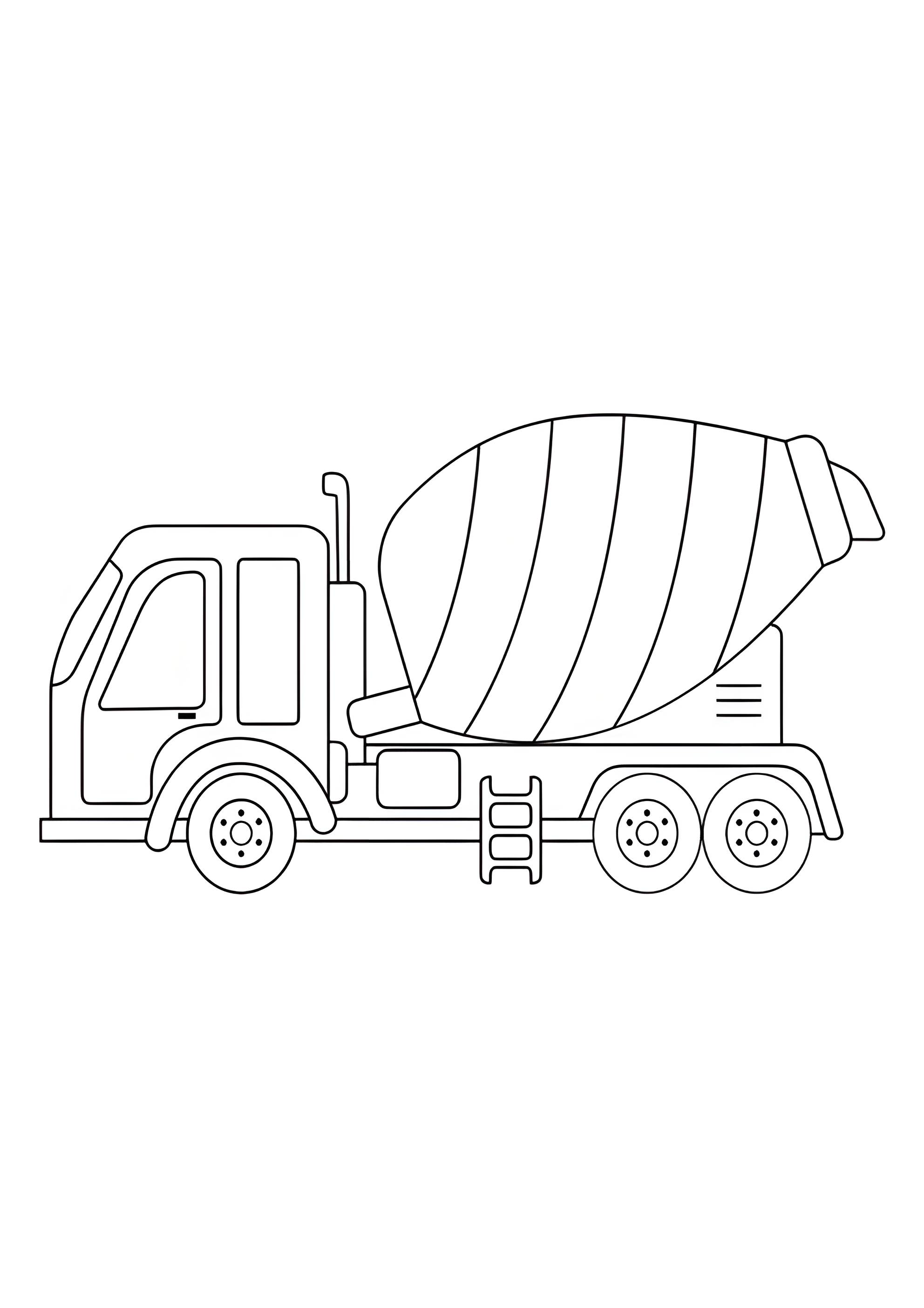 Раскраска Полосатая бетономешалка