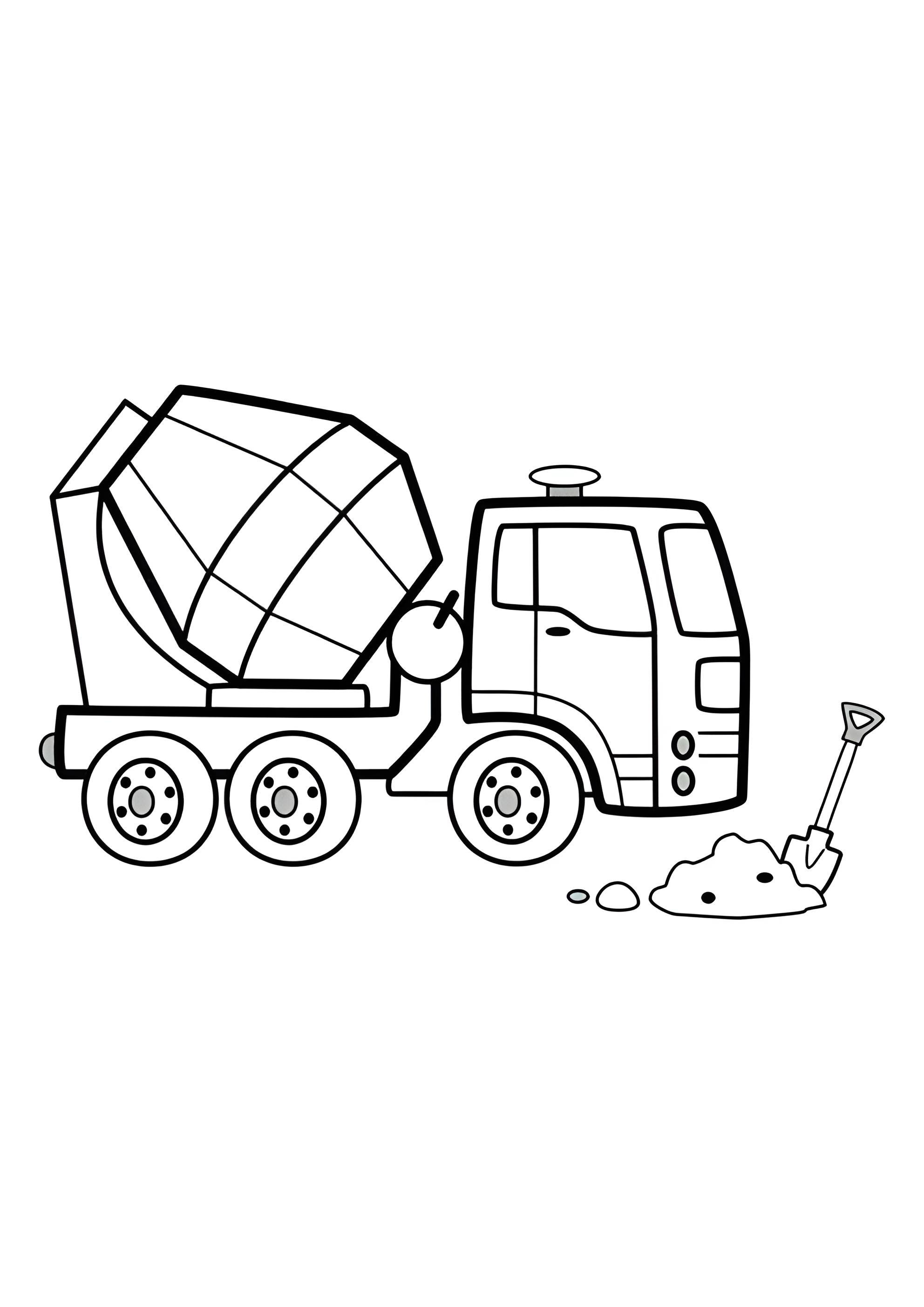 Раскраска Простая бетономешалка