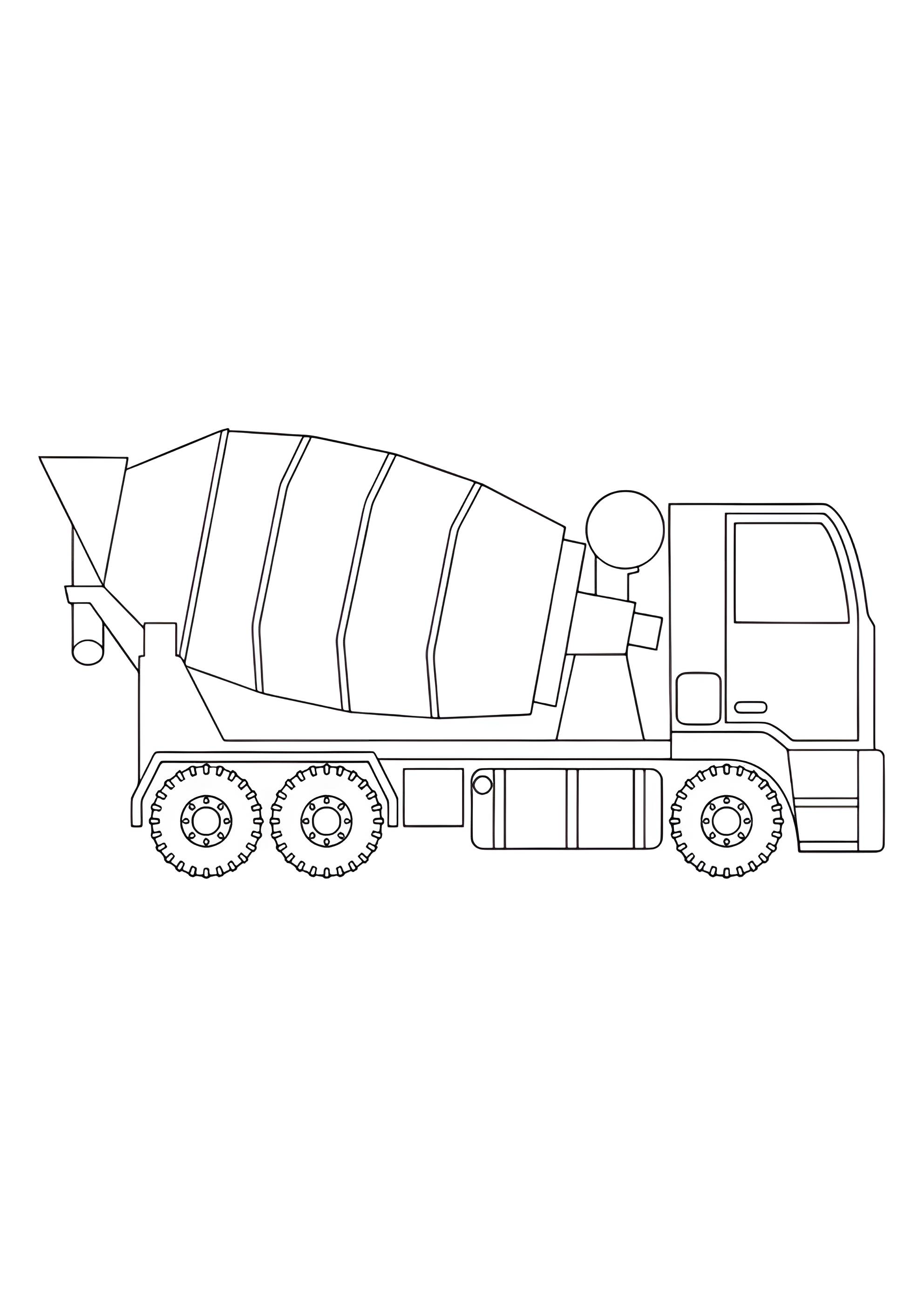 Раскраска Простой автоцементосмеситель