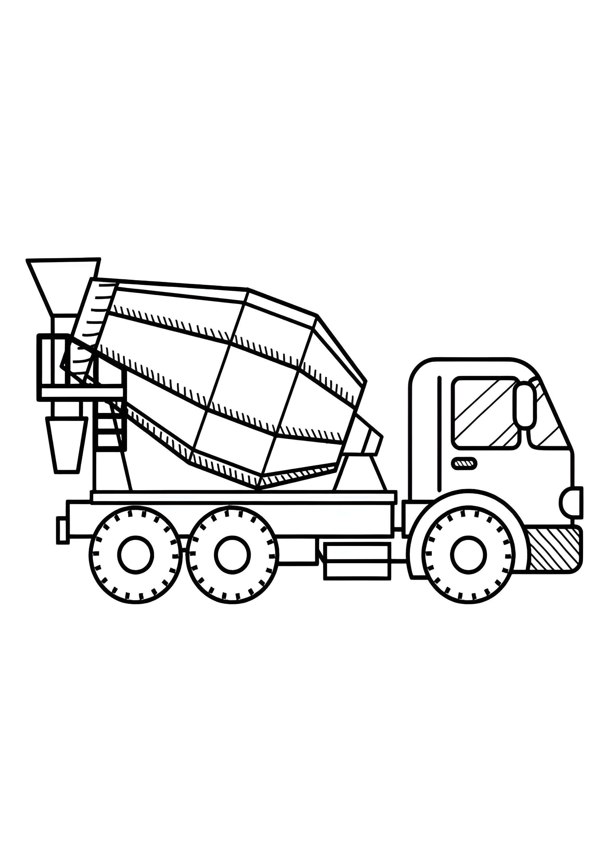 Раскраска Простой цементовоз