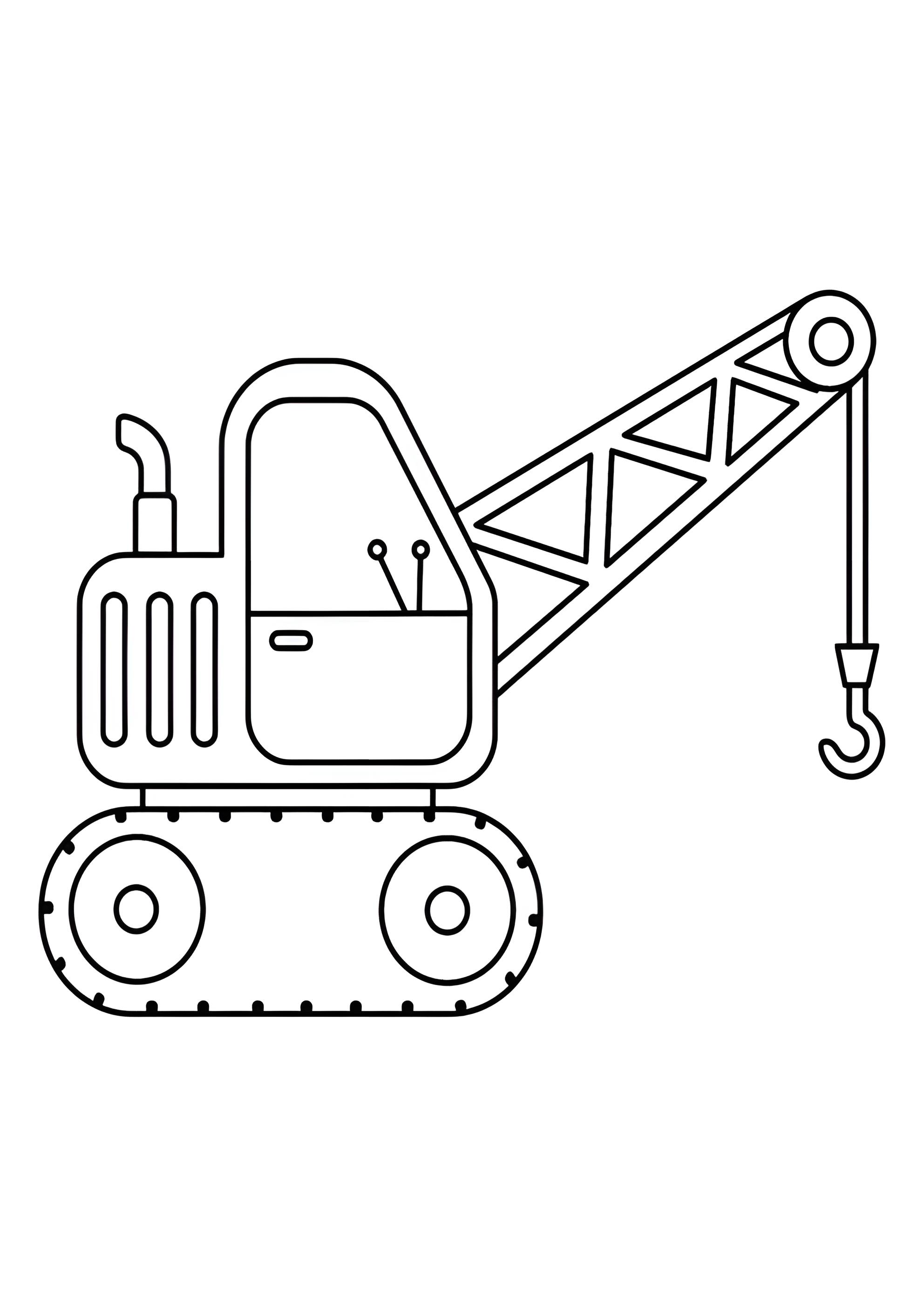 Раскраска Простой гусеничный автокран