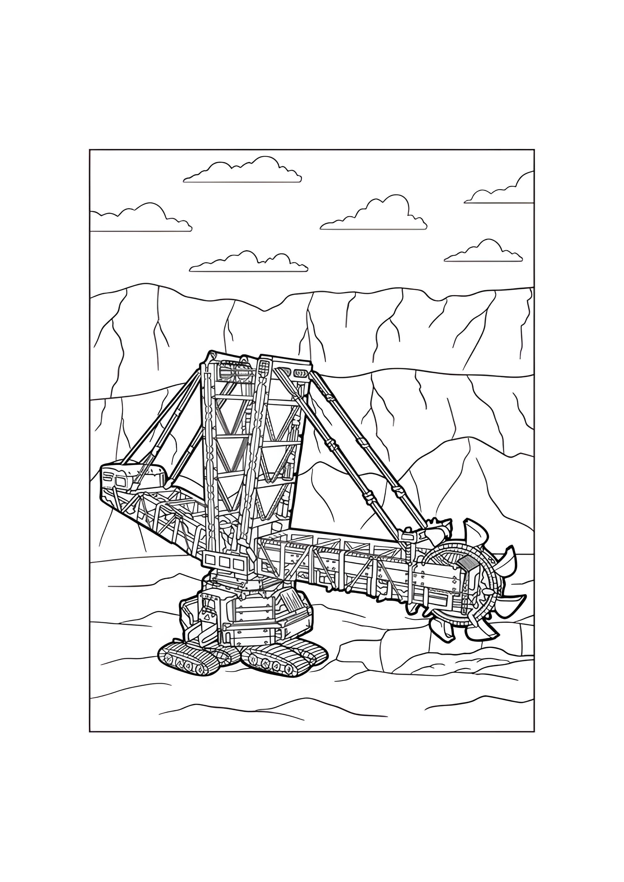 Раскраска Роторный карьерный экскаватор