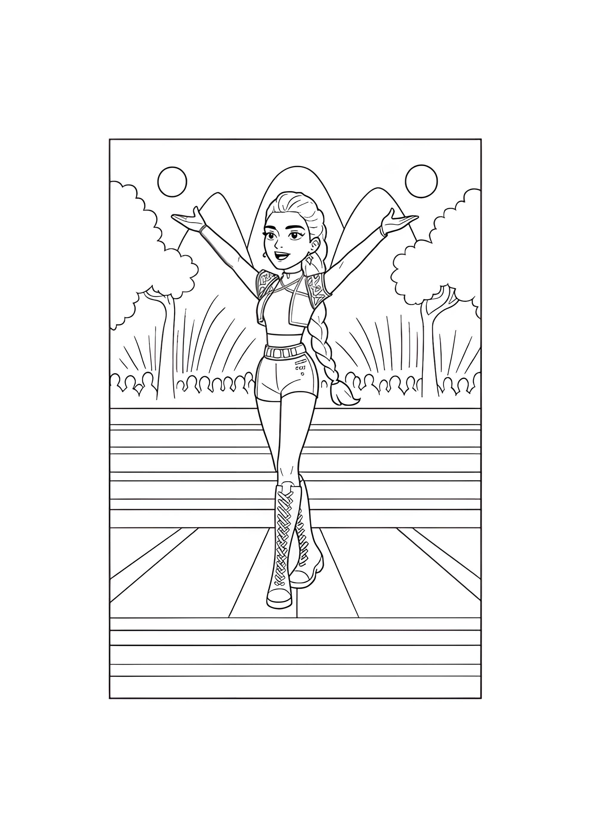 Раскраска Руми на сцене