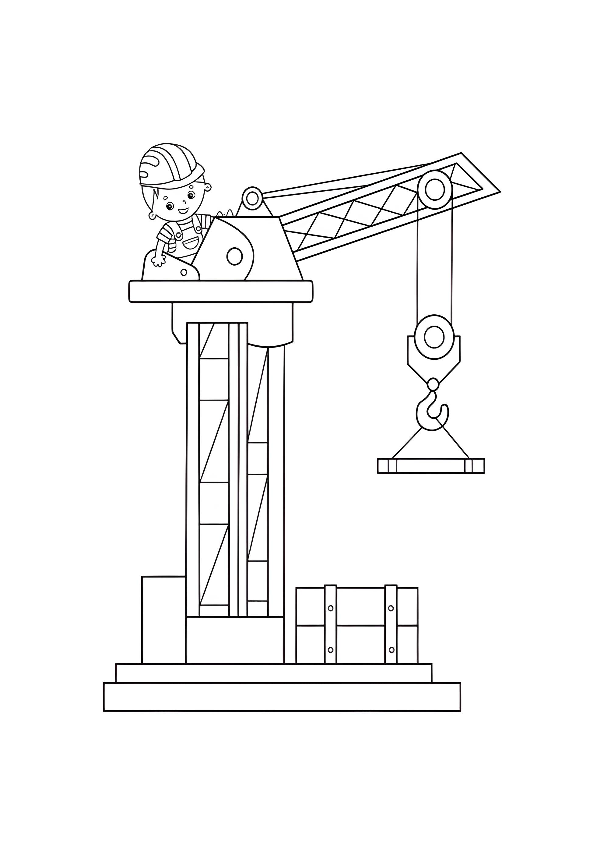 Раскраска Стоительный кран