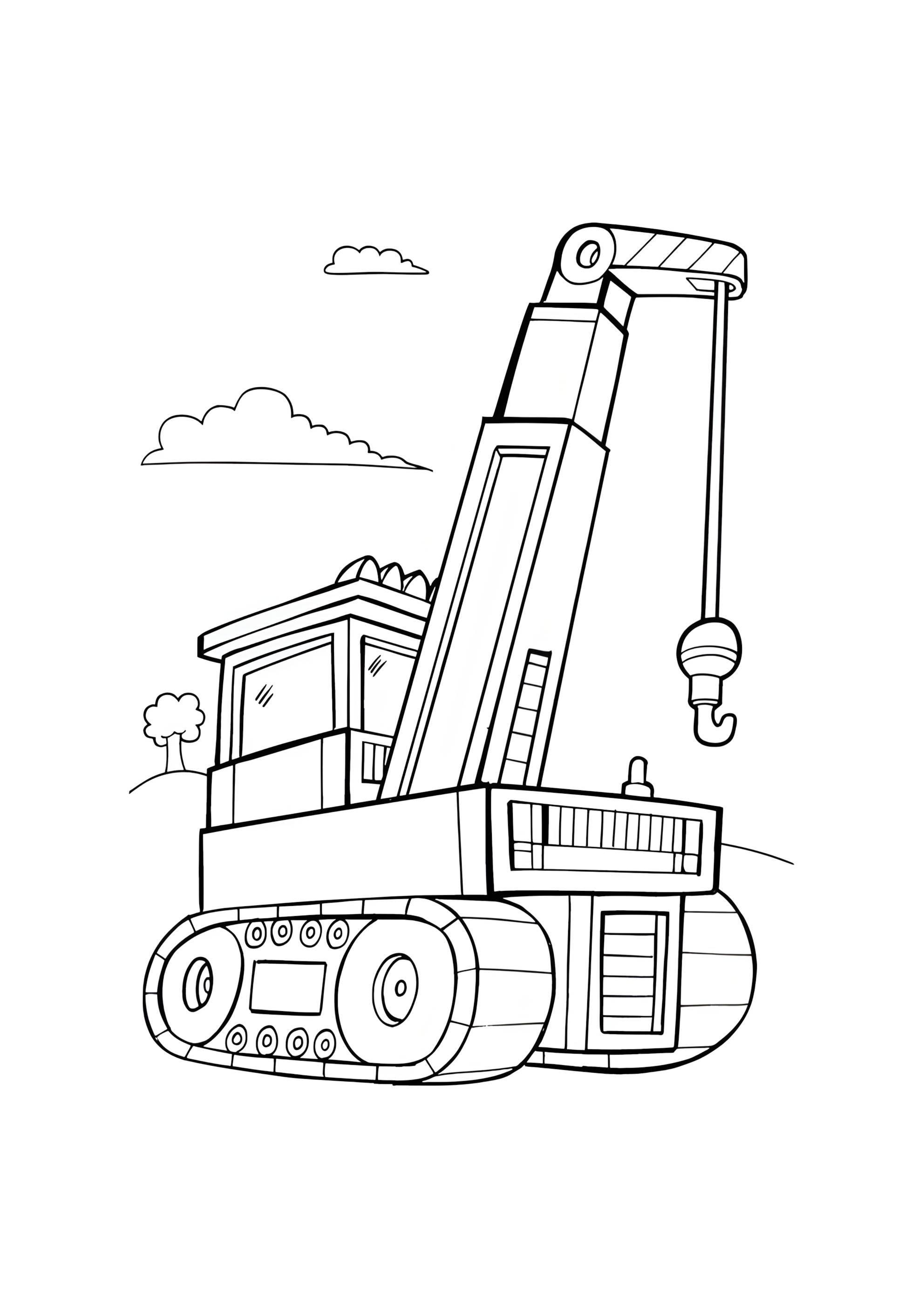 Раскраска Строительный автокран