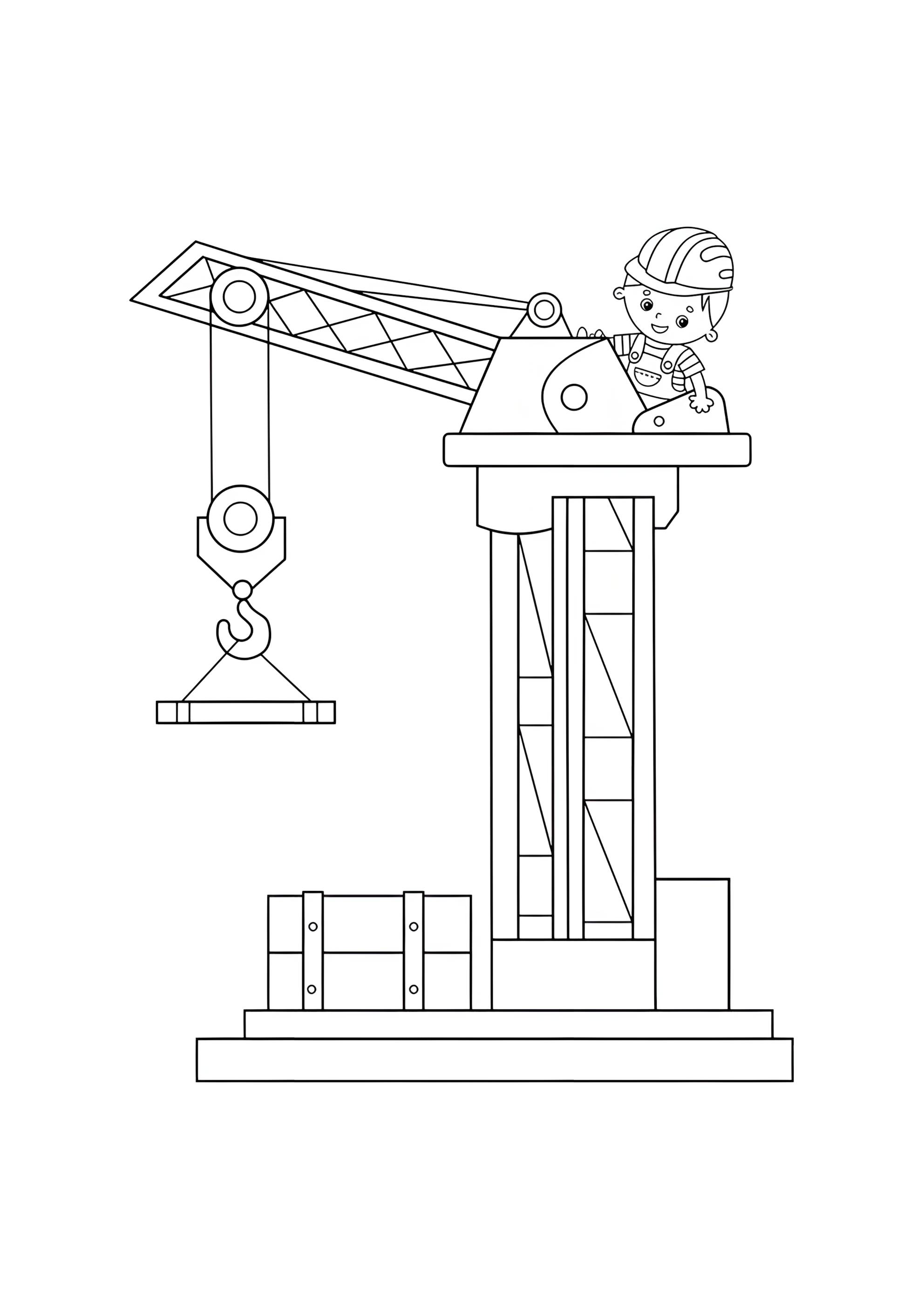 Раскраска Строительный подъемный кран