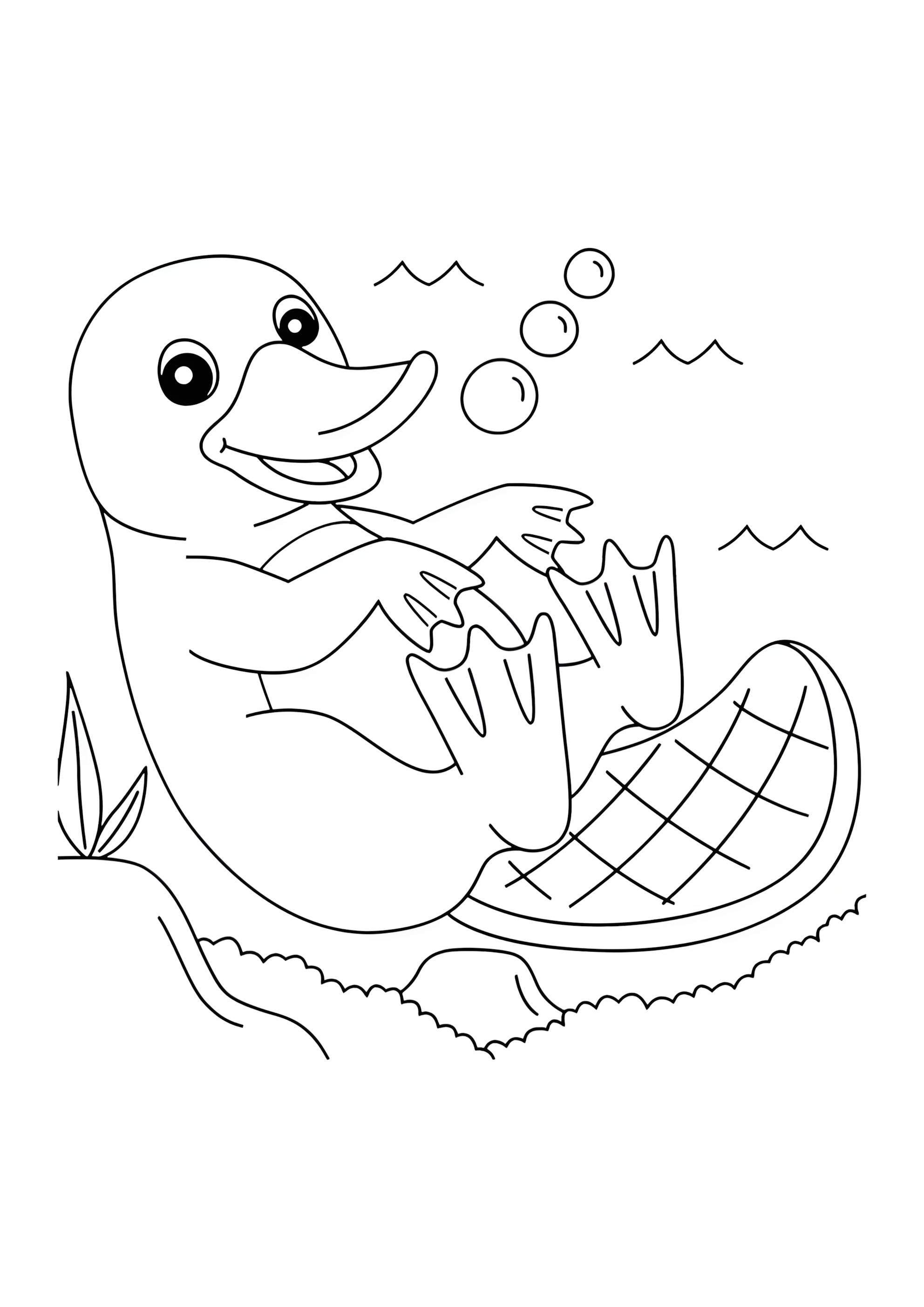 Раскраска Утконос в зоопарке