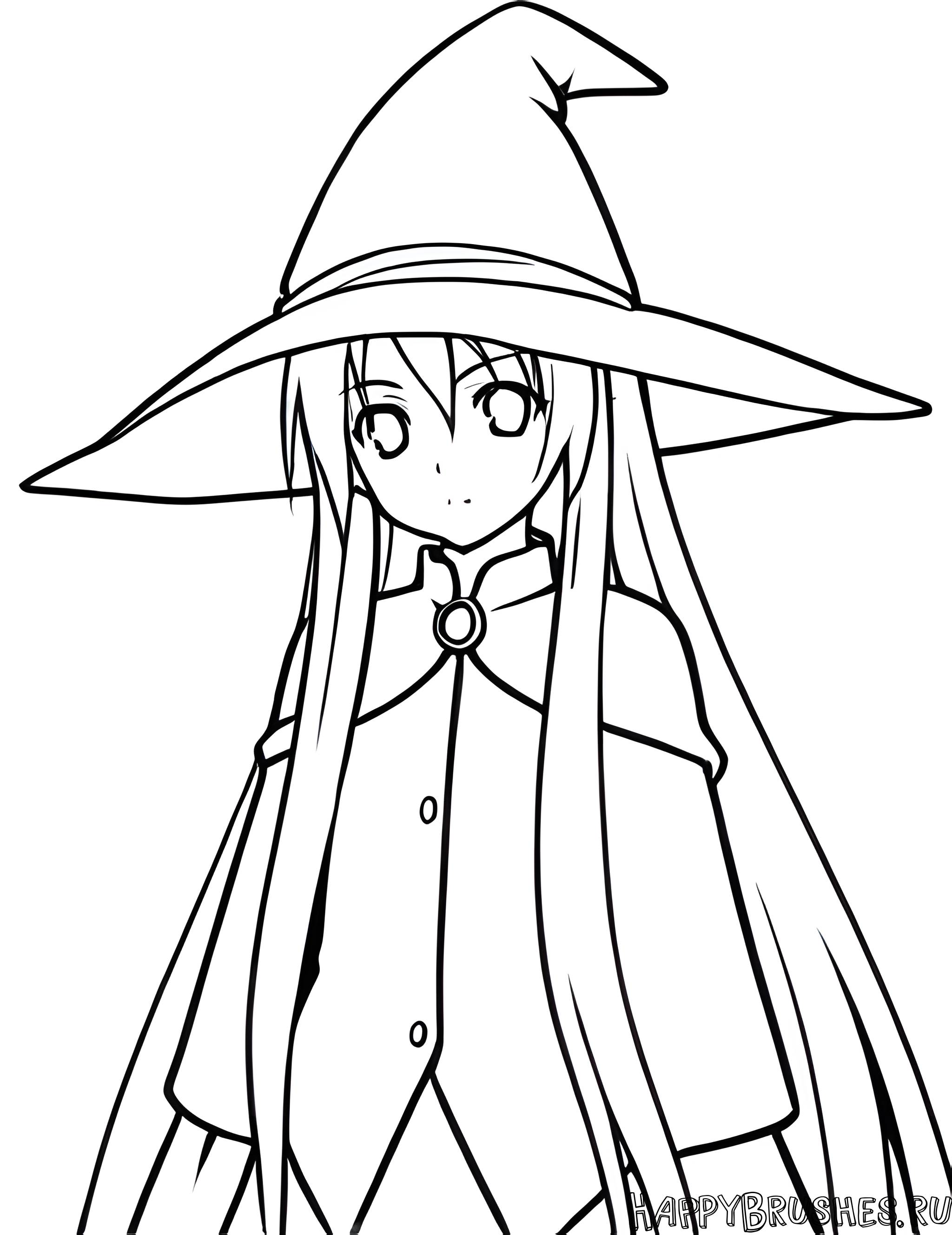 Раскраска Ведьма со злобным взглядом