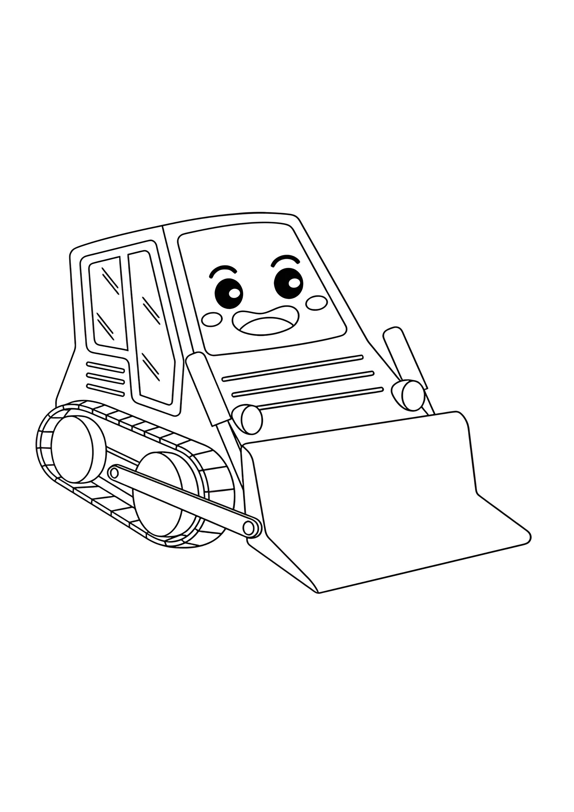 Раскраска Весёлый бульдозер