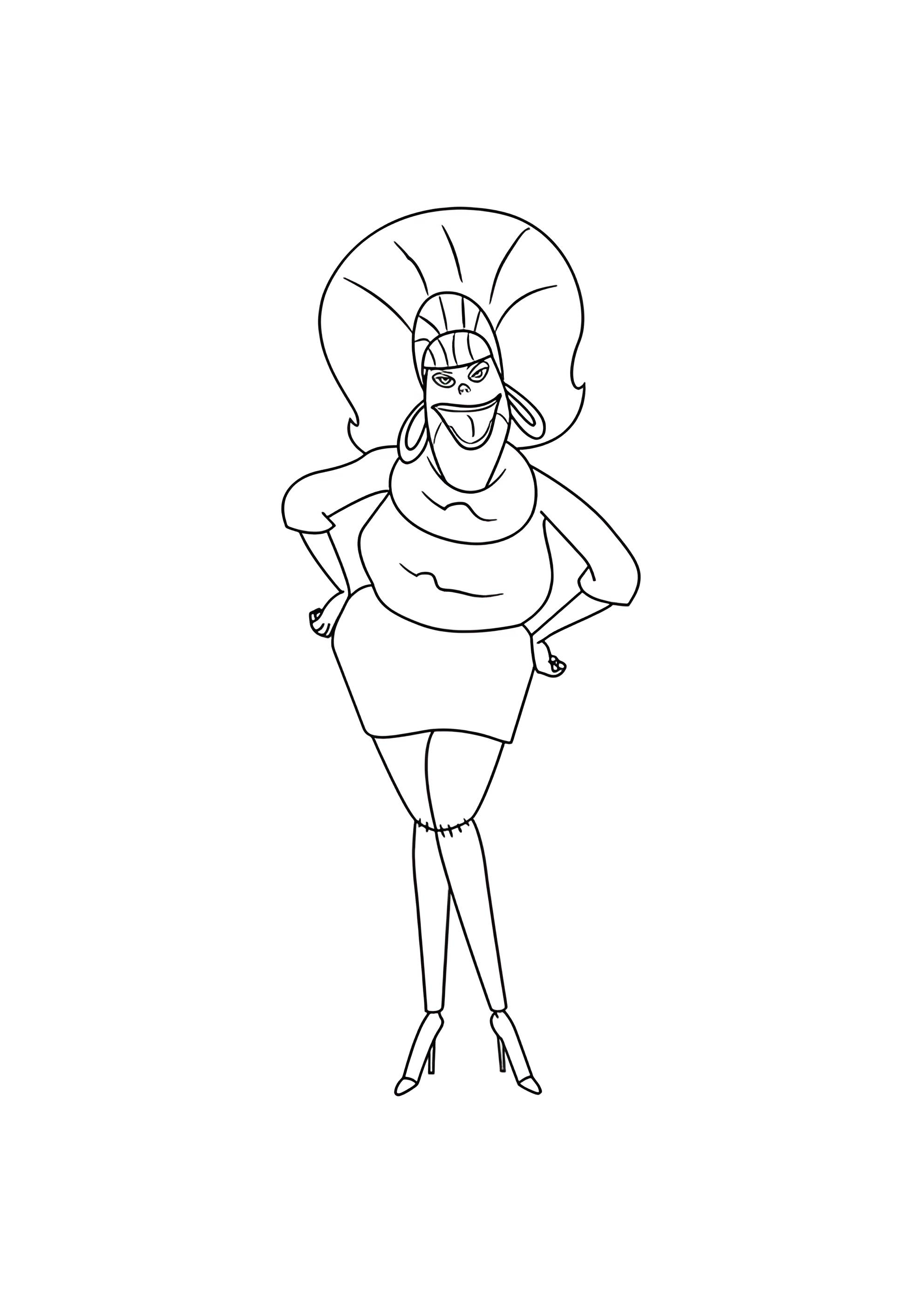 Раскраска Юнис из Монстры на каникулах