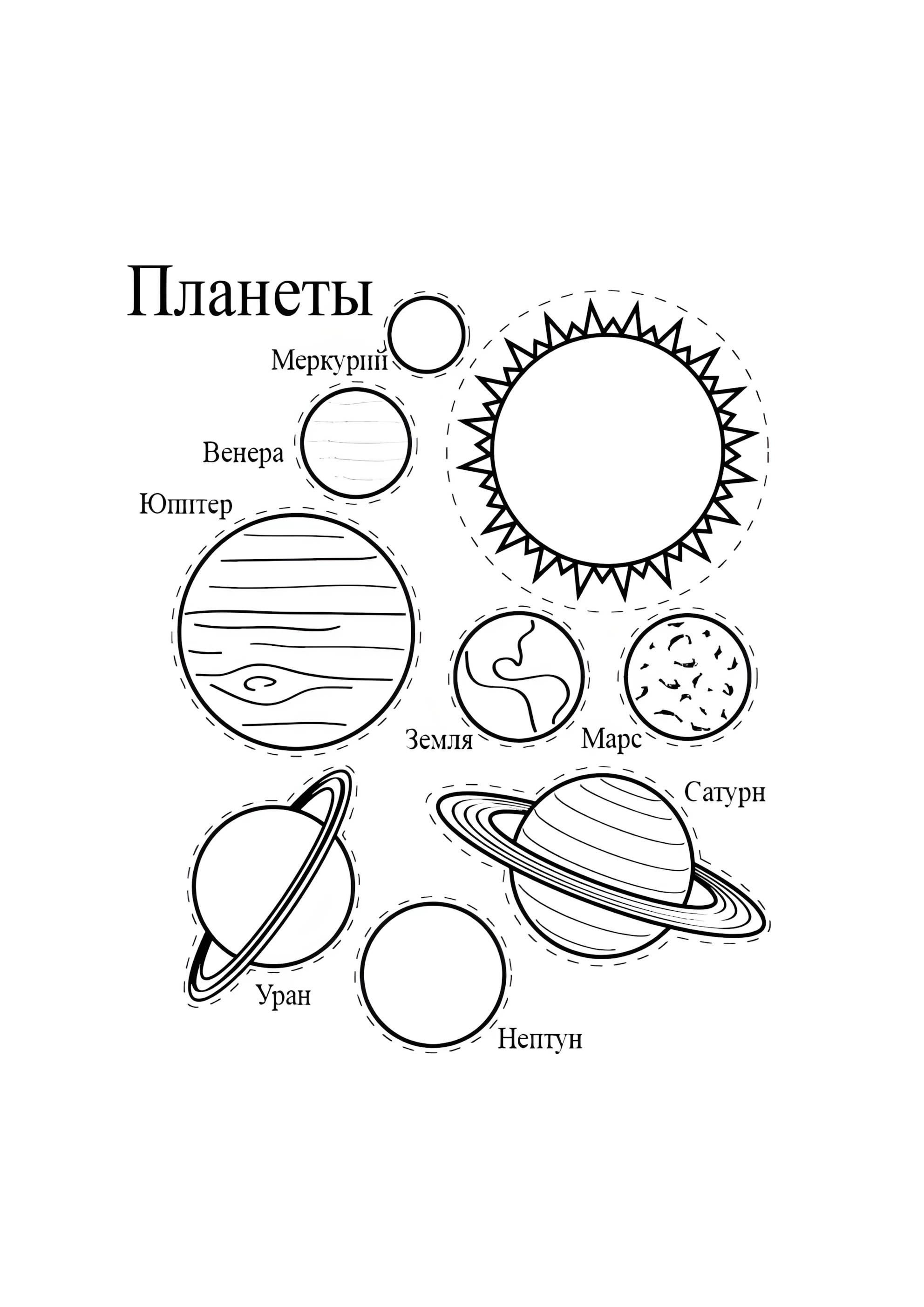 Раскраска Запомните планеты