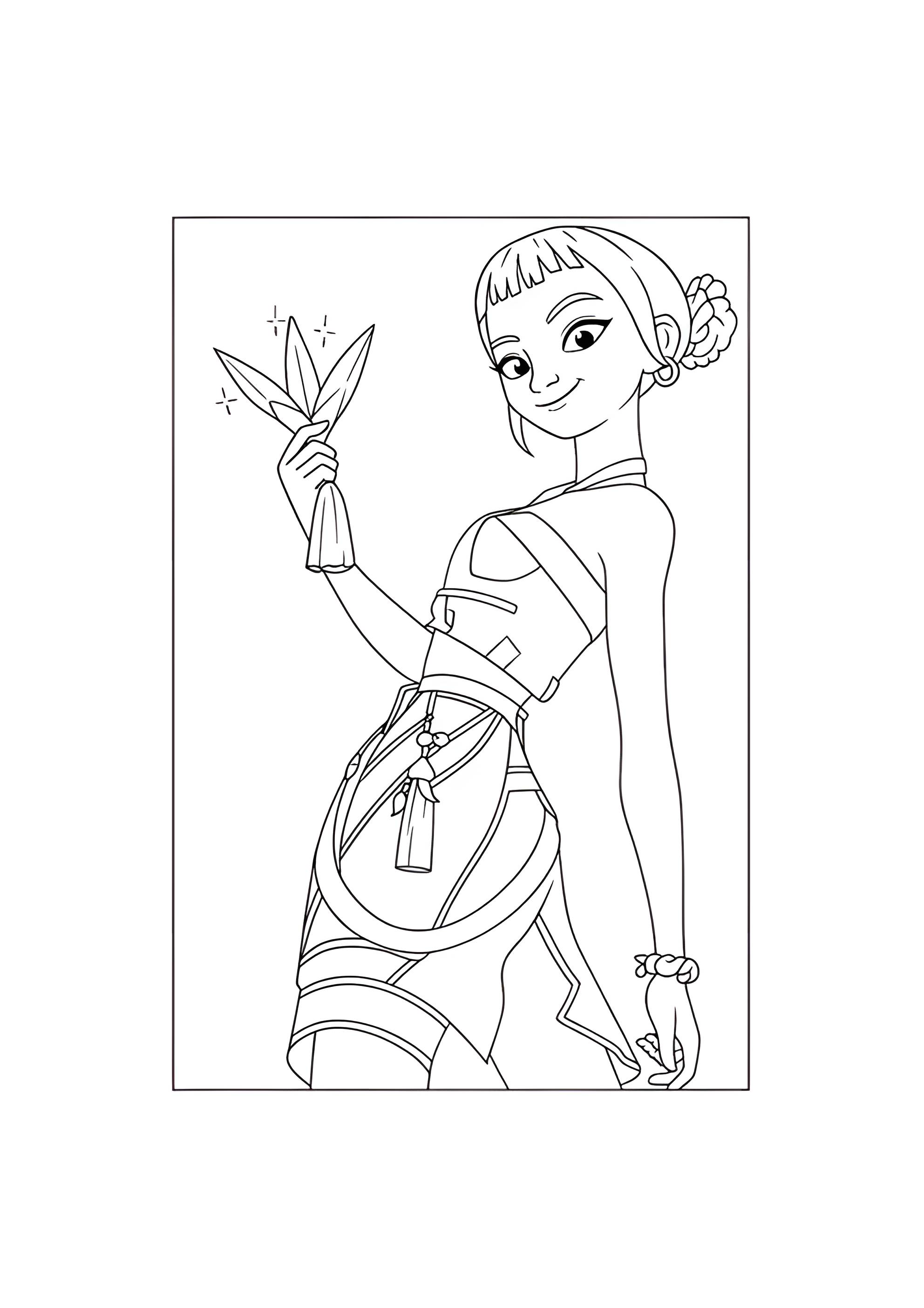 Раскраска Зои с кинжалами