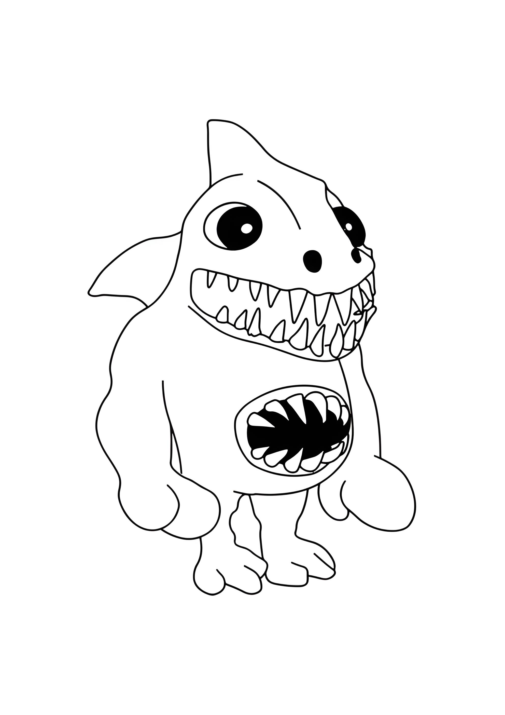 Раскраска Акула Кли из сада Банбан