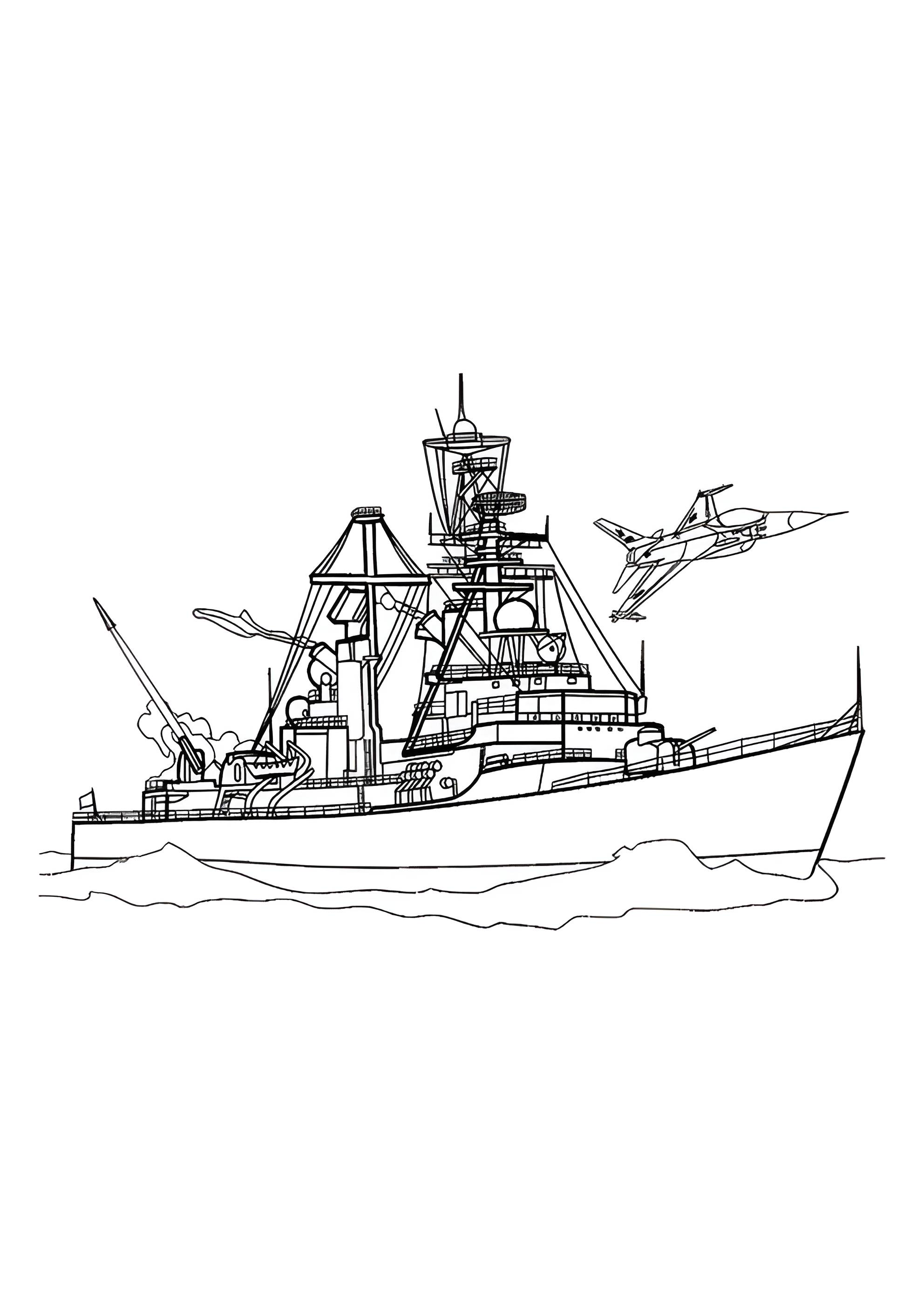 Раскраска Американский ракетный эскадренный миноносец