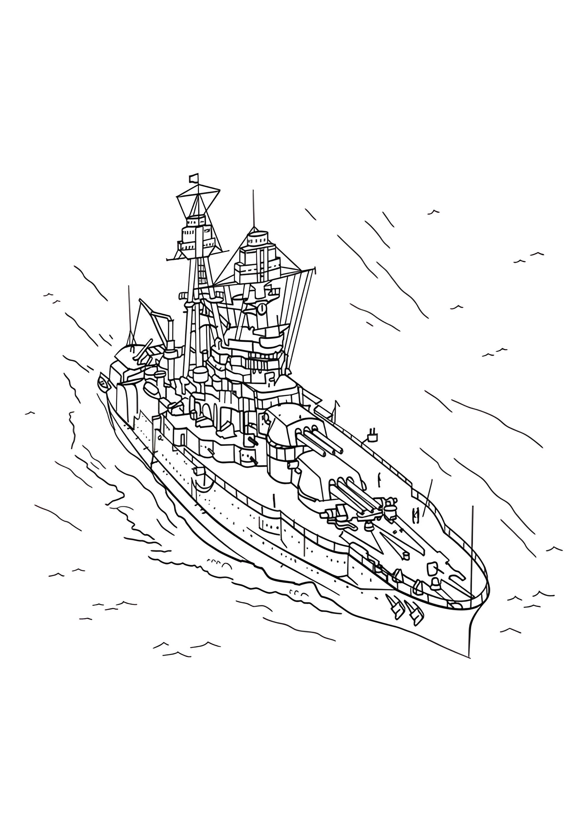 Раскраска Американский военный корабль Аризона